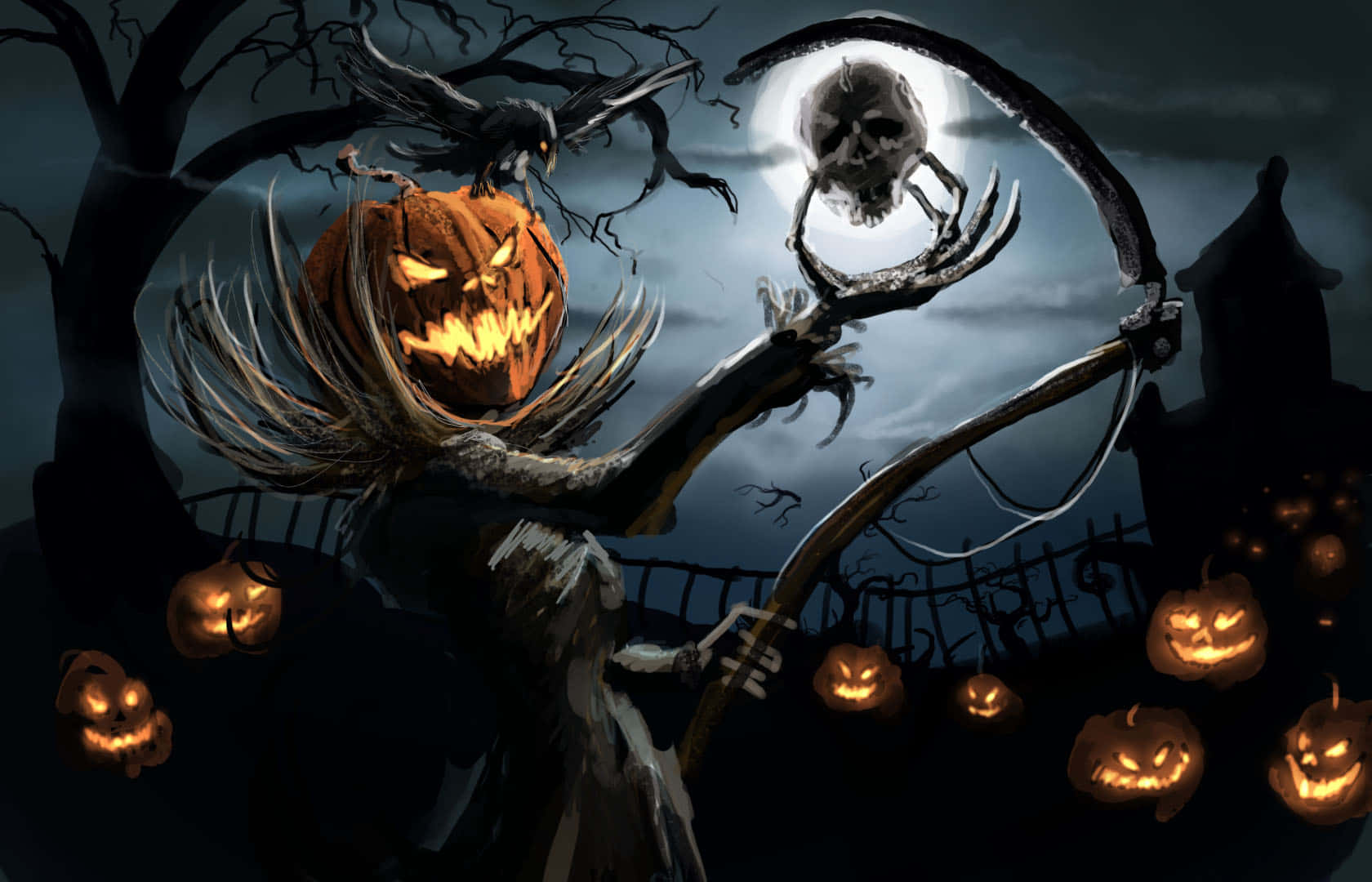 Asili ya Kutisha ya Halloween Picha ya Ukuta