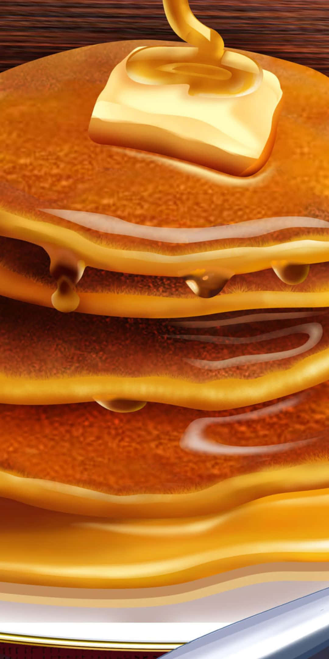 Asili ya Pixel 3 ya Pancake na Siagi ya Asali Picha ya Ukuta