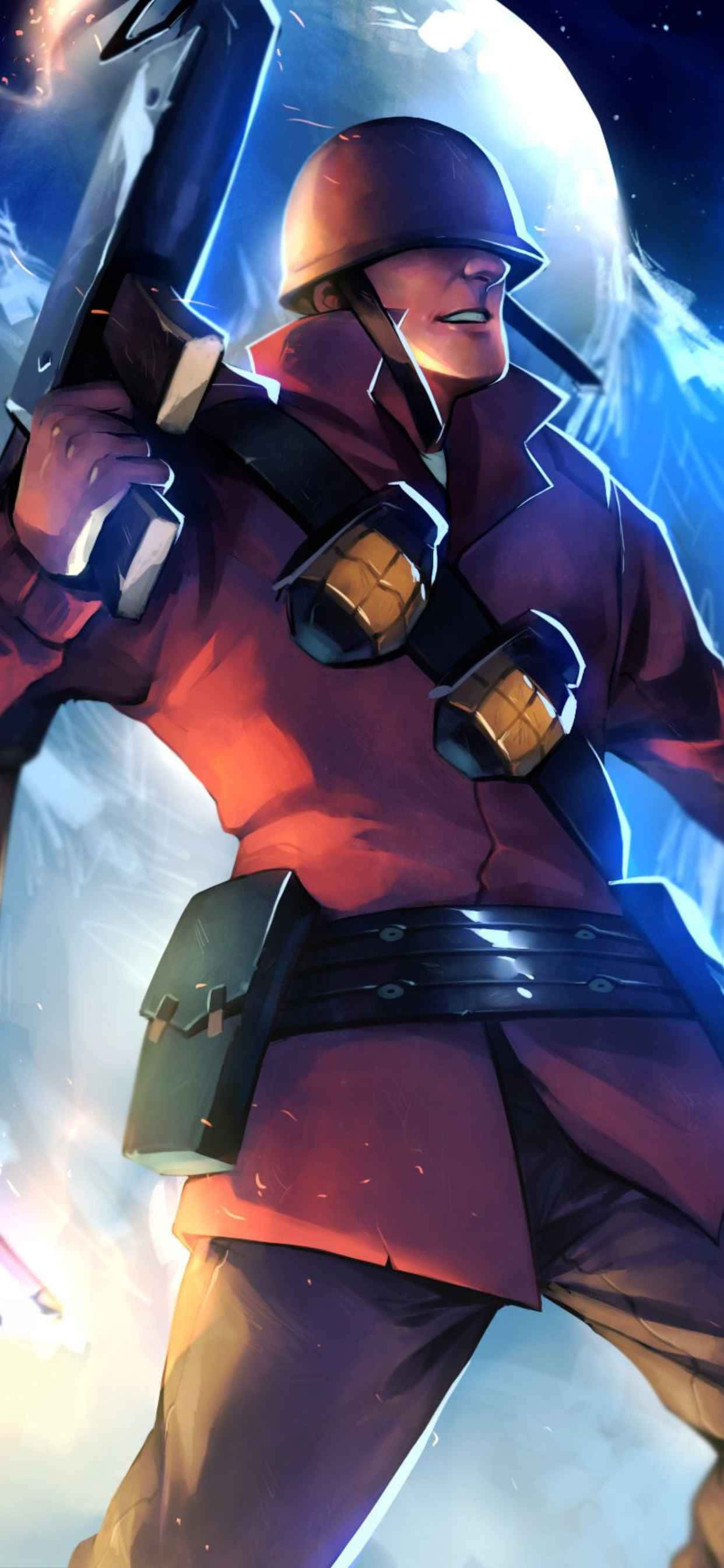 Askari Mwekundu Animated iPhone Xs Max Team Fortress 2 Background Picha ya Ukuta