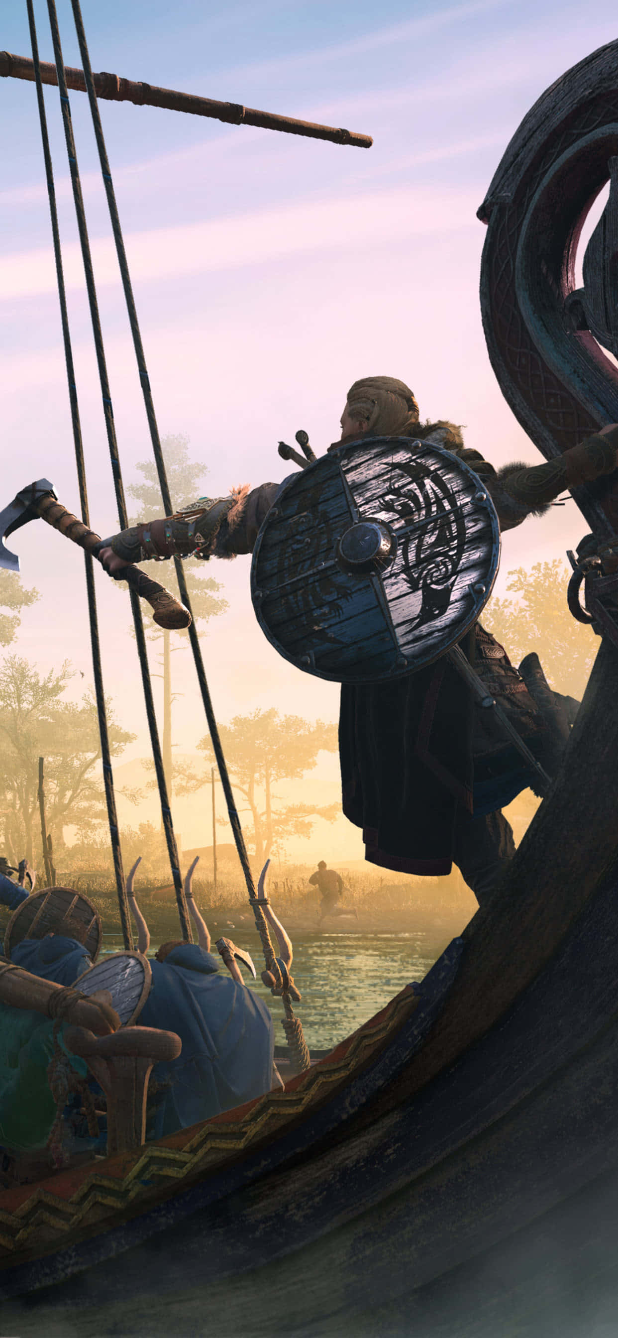 Assassin's Creed Valhalla Mandhari ya Epic kwa iPhone XS Max Picha ya Ukuta