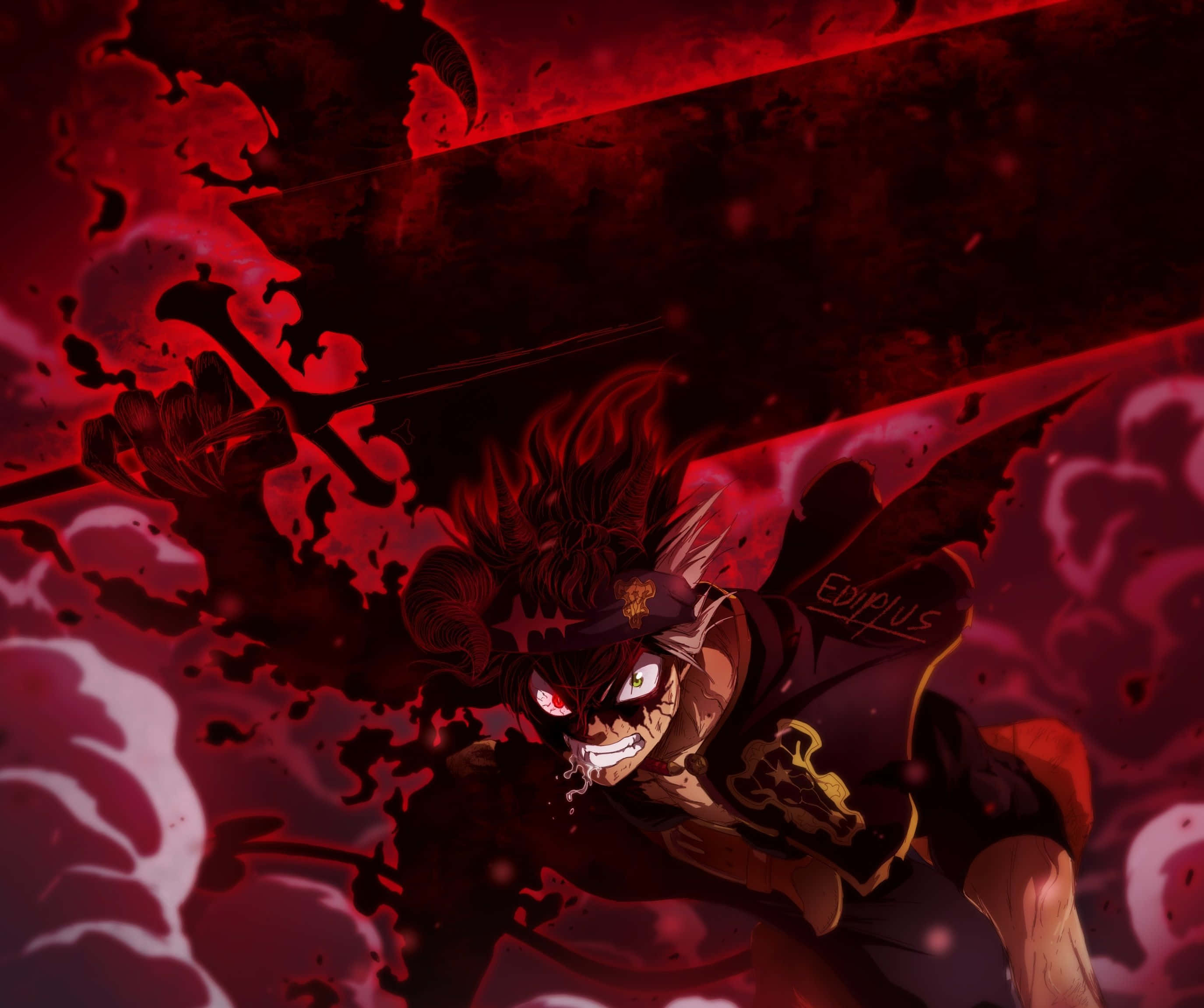 Asta Black Clover 4K Shetani Giza Mwenye Hasira Picha ya Ukuta