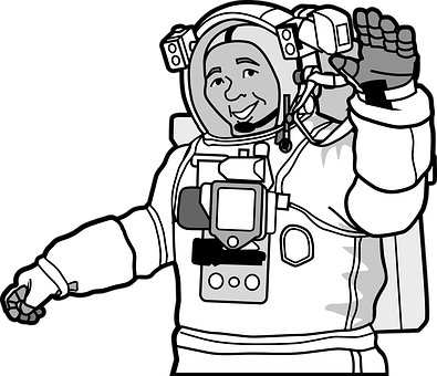 Astronaut Katuni Anawimba Hello Picha ya Ukuta