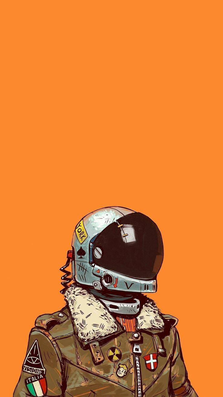 Astronauta Aesthetic Wakati Jacket Aviator Picha ya Ukuta