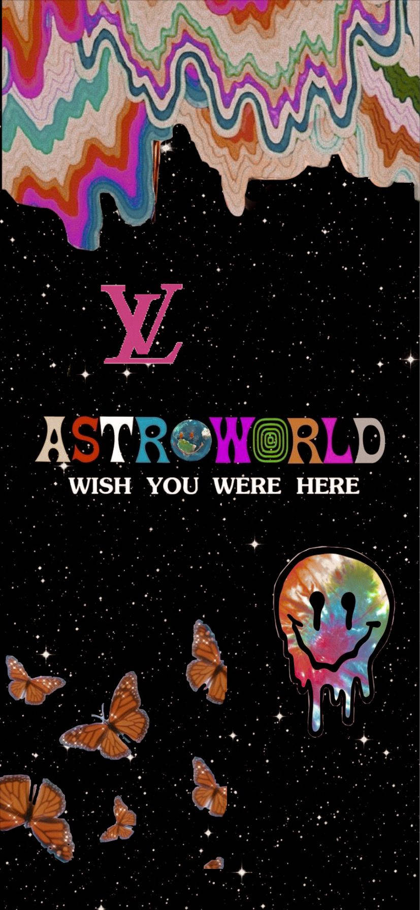 Astroworld iPhone Doodles za Kichaa Picha ya Ukuta