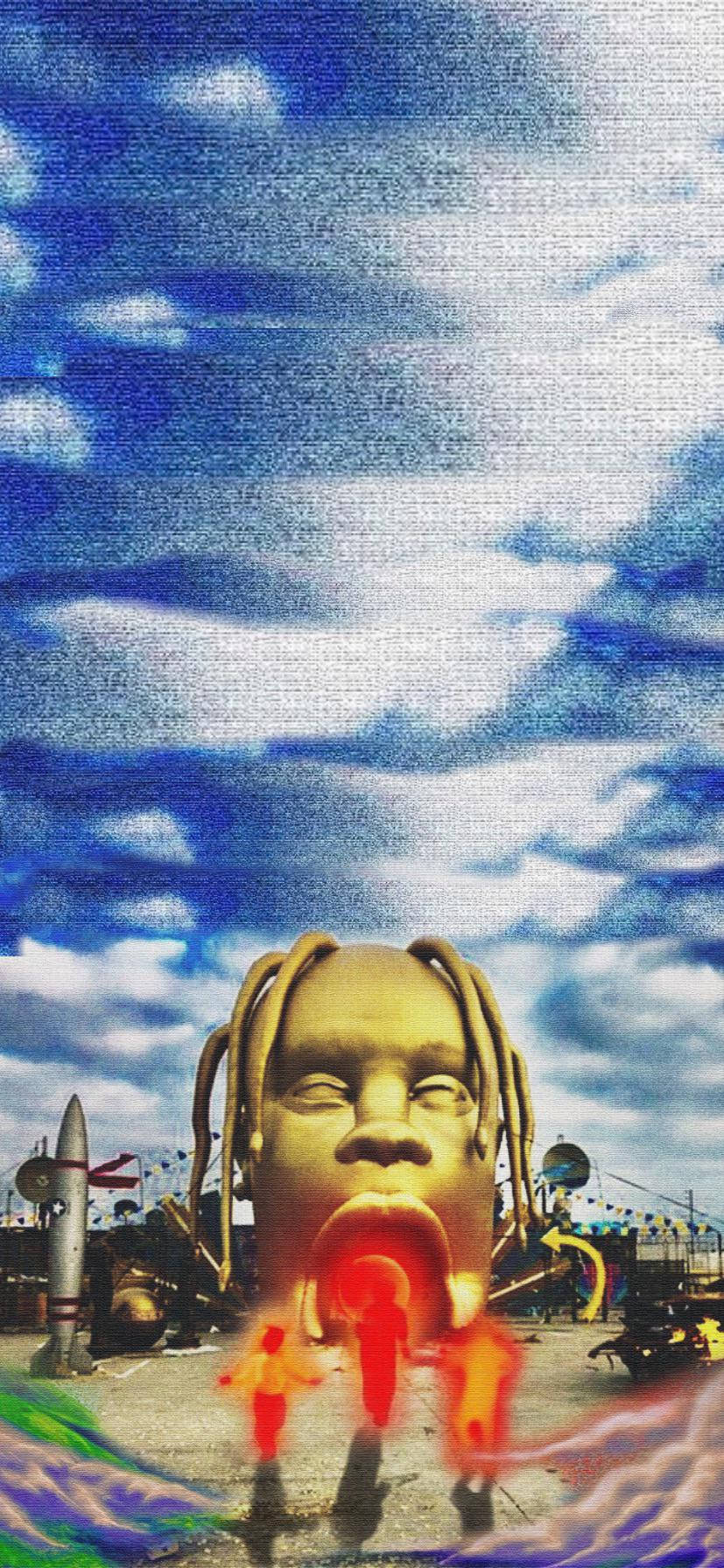 Astroworld iPhone Mchoro Watu Wanaoweka Picha ya Ukuta