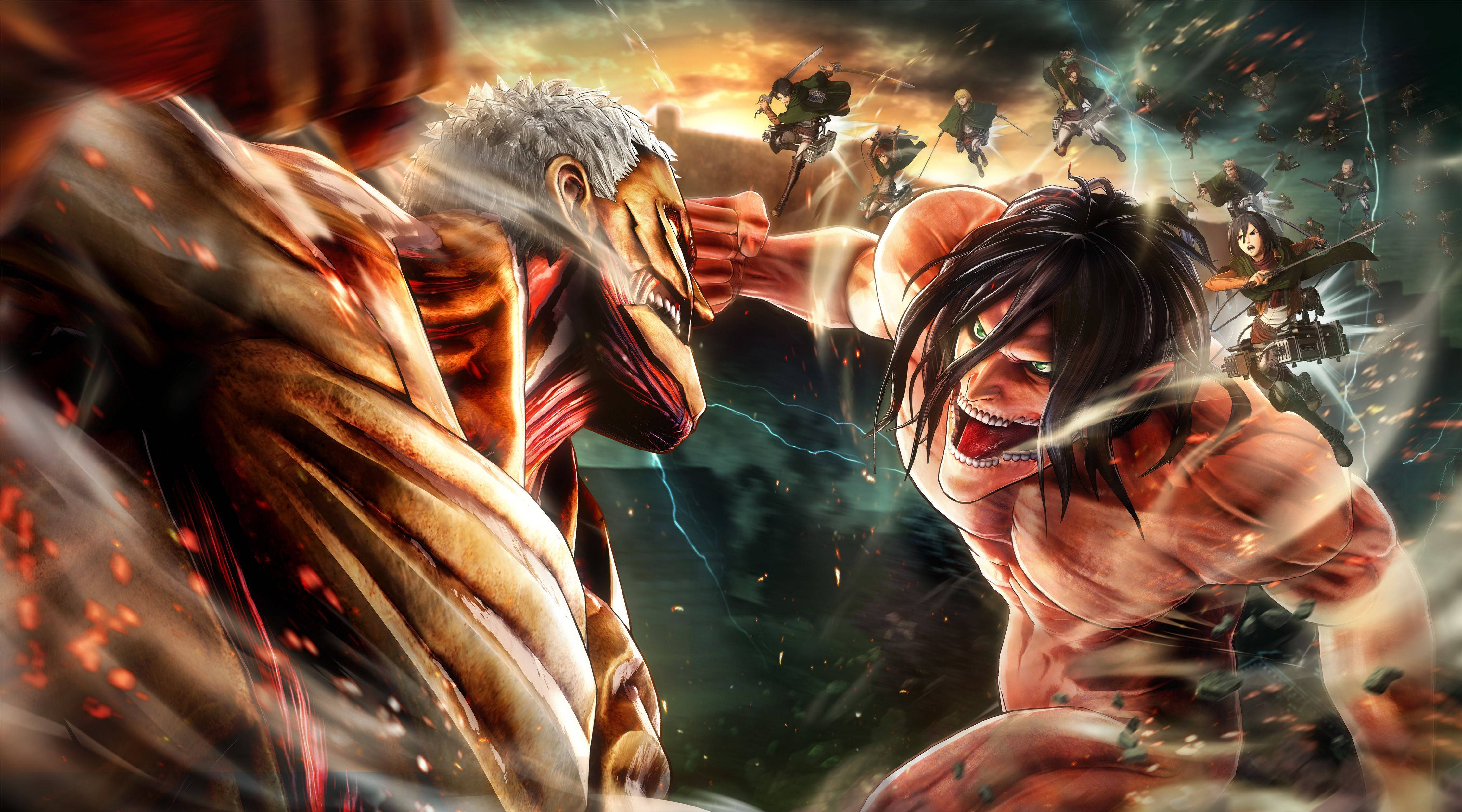 Attack On Titan Msimu wa 4 Jitu Dhidi ya Jitu Picha ya Ukuta