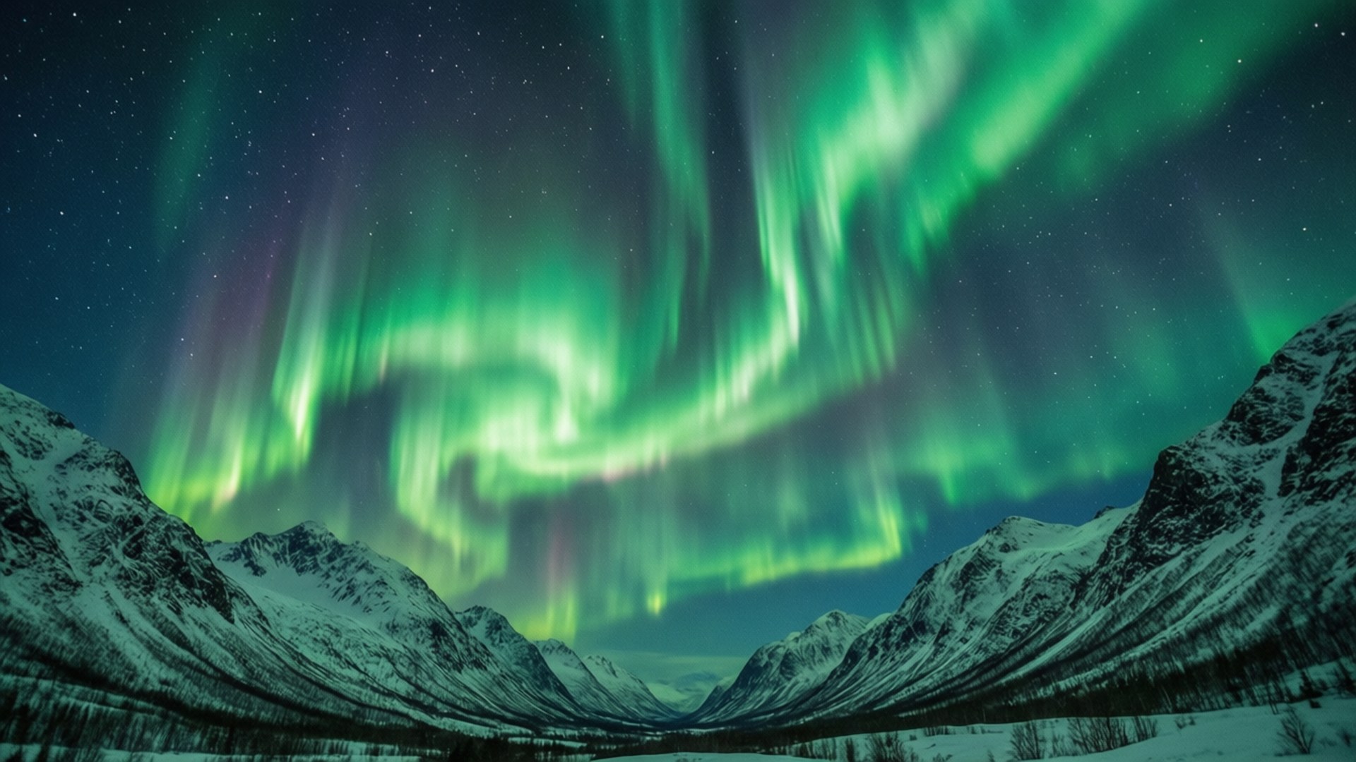 Aurora ya Neon Picha ya Ukuta