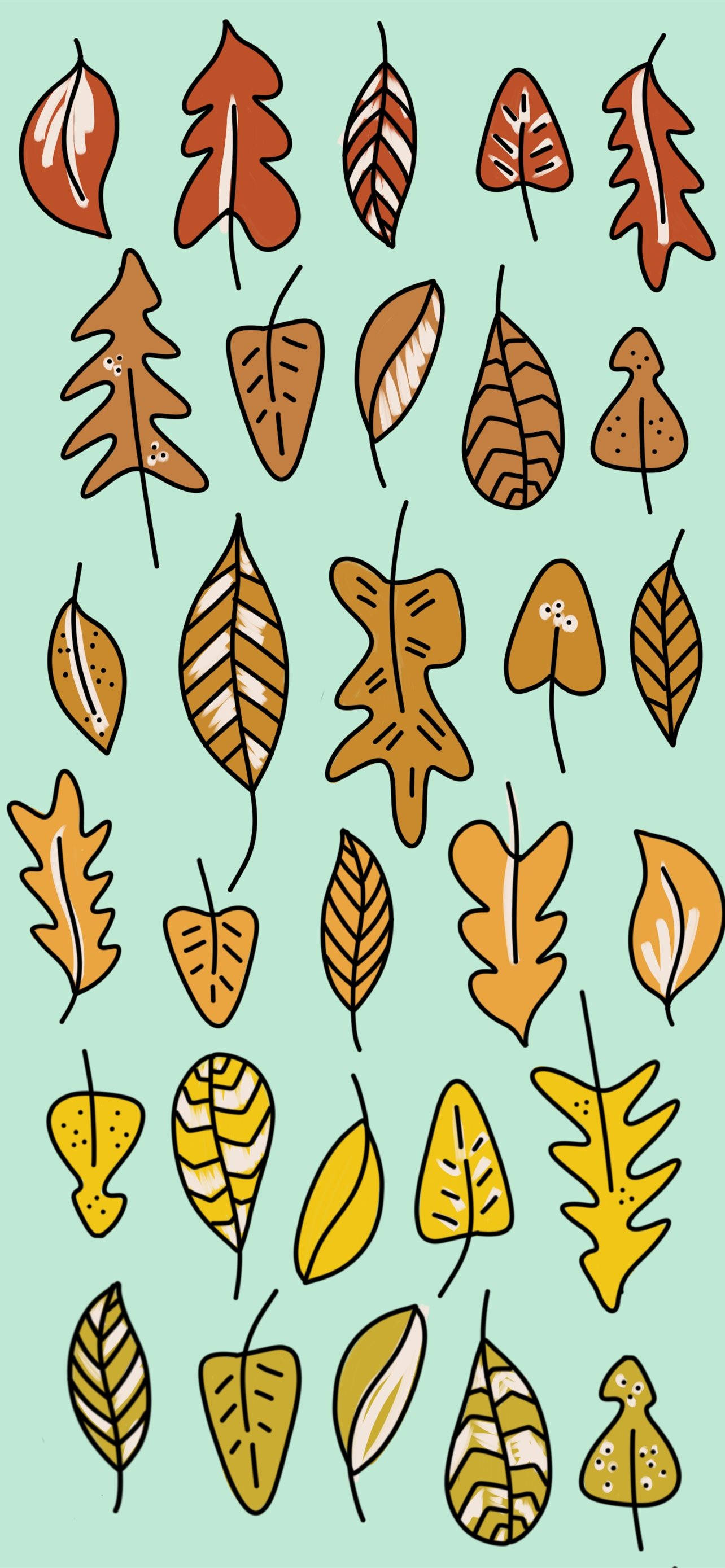 autumn leaves vector illustration Picha ya Ukuta