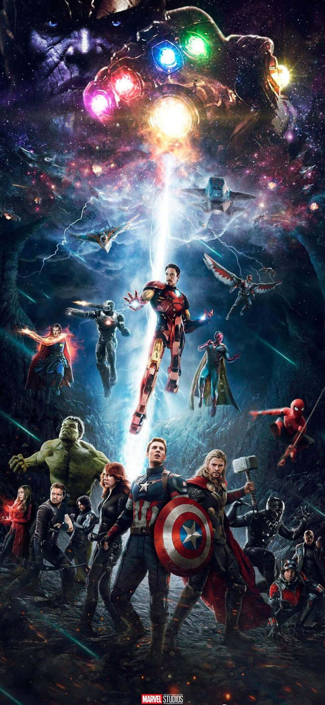 Avengers Cool Graphic iPhone XS Mandhari ya Marvel Picha ya Ukuta