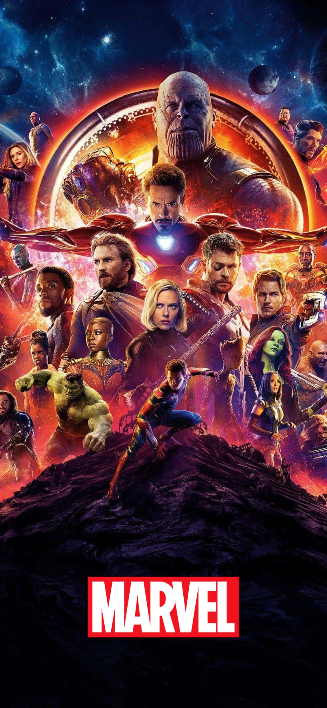 Avengers: Infinity War Poster iPhone XS Marvel Mandhari Picha ya Ukuta