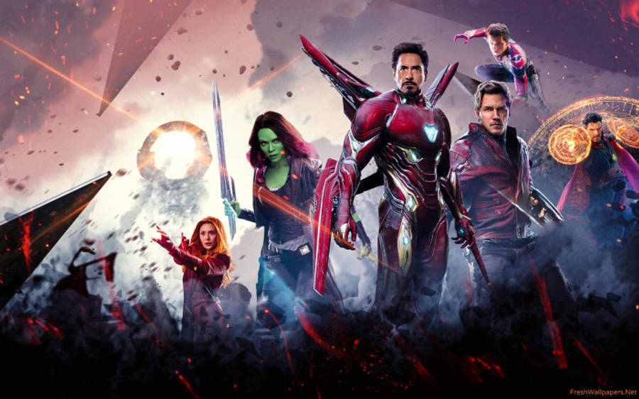 Avengers Wenye Nguvu Zilizoongezwa Picha ya Ukuta