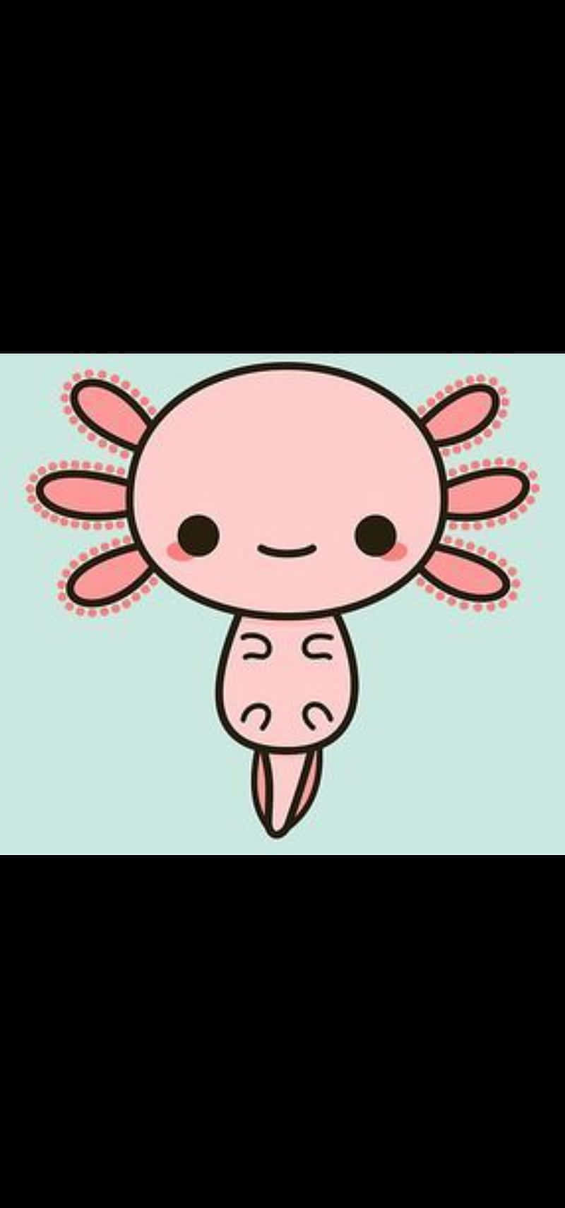 Axolotl Mzuri wa Rangi ya Pinki Picha ya Ukuta