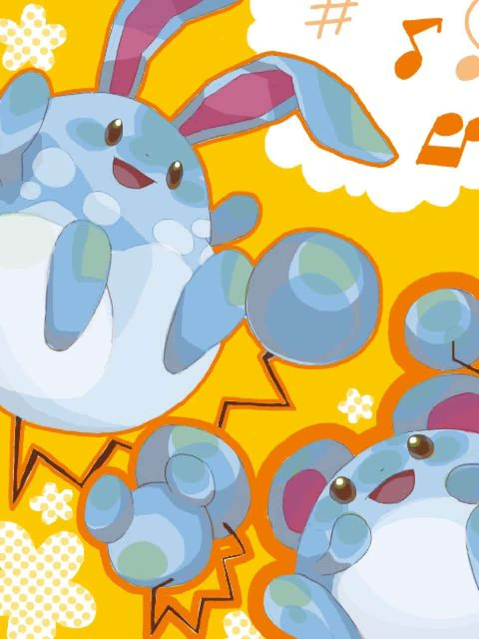 Azumarill ya Rangi ya Chungwa Picha ya Ukuta