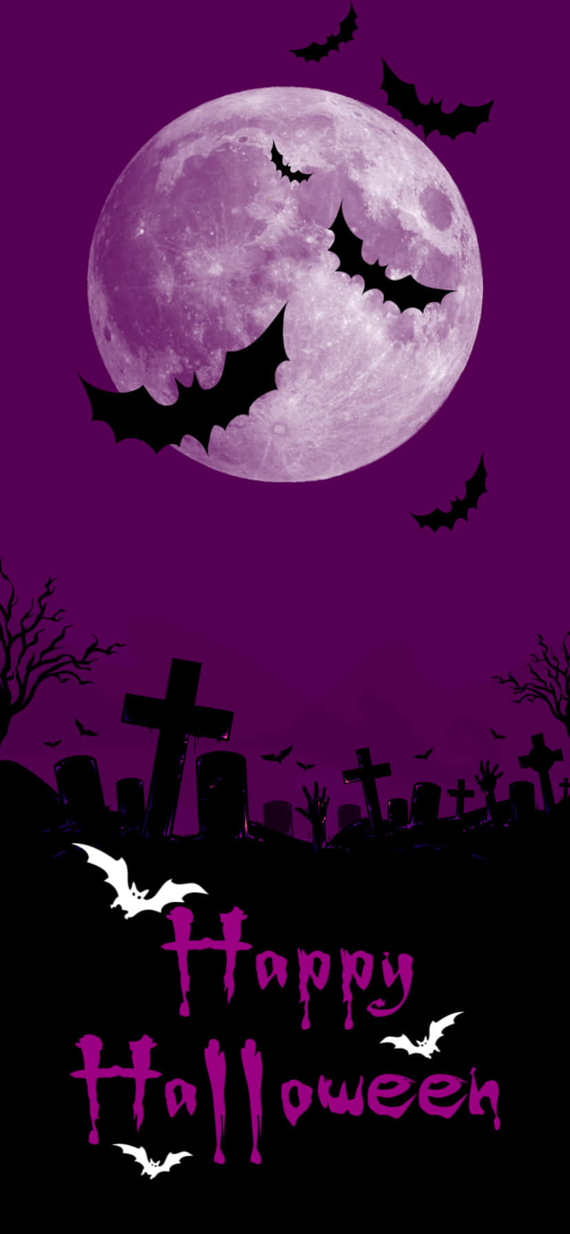 Dark Purple iPhone Halloween Background Picha ya Ukuta