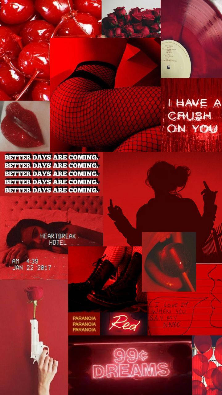 Baddie Nyeusi Nyekundu Aesthetic iPhone Picha ya Ukuta