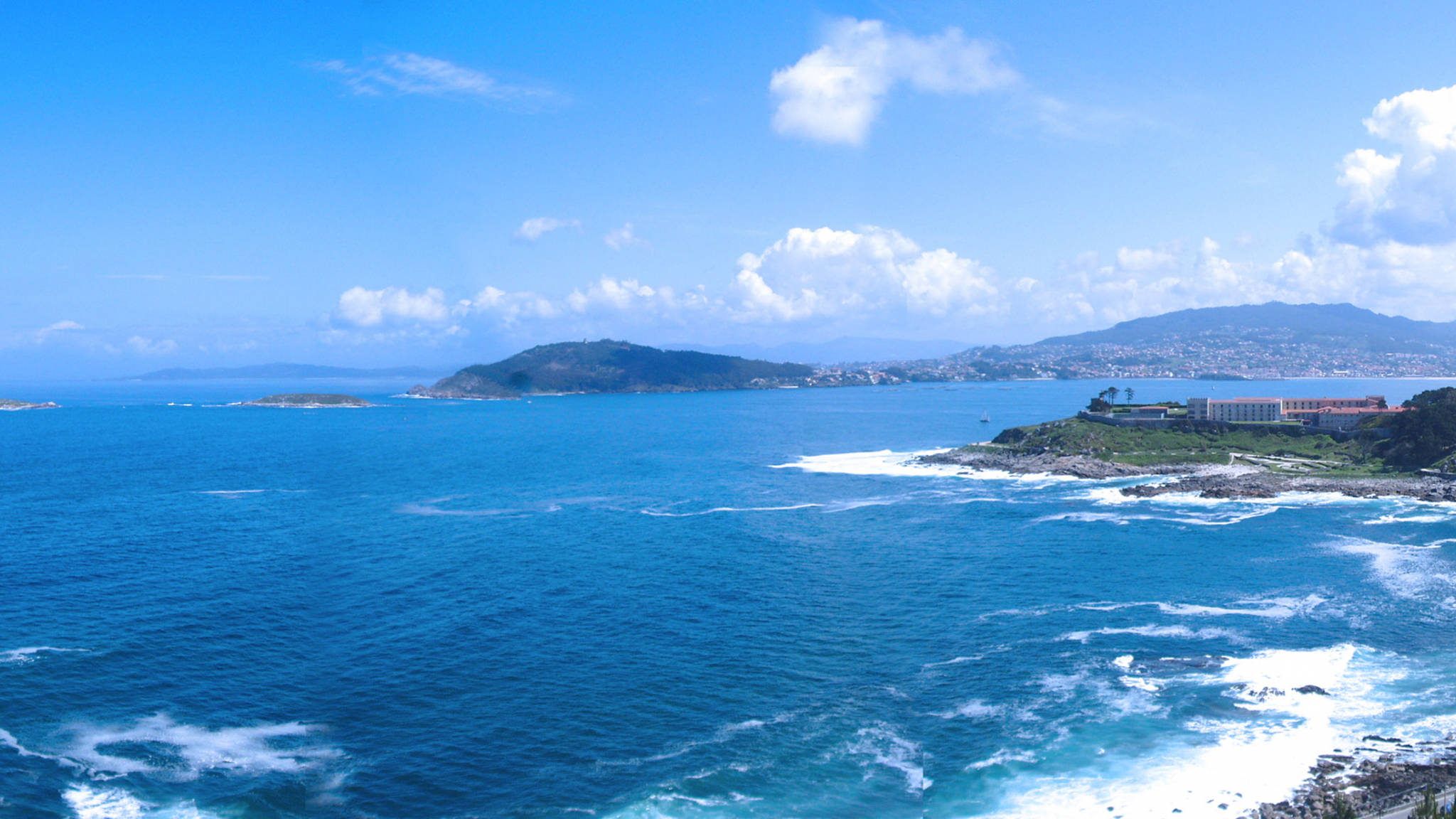 Baiona Uhispania Mwonekano wa Bahari Picha ya Ukuta