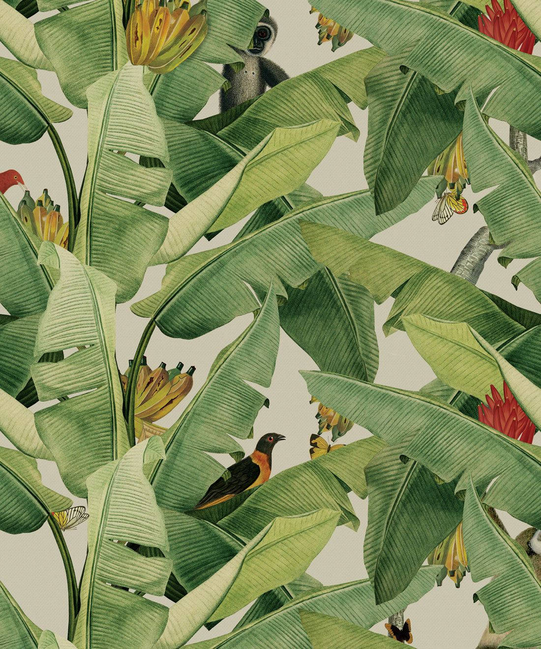 Banana Leaf Jungle Art Picha ya Ukuta
