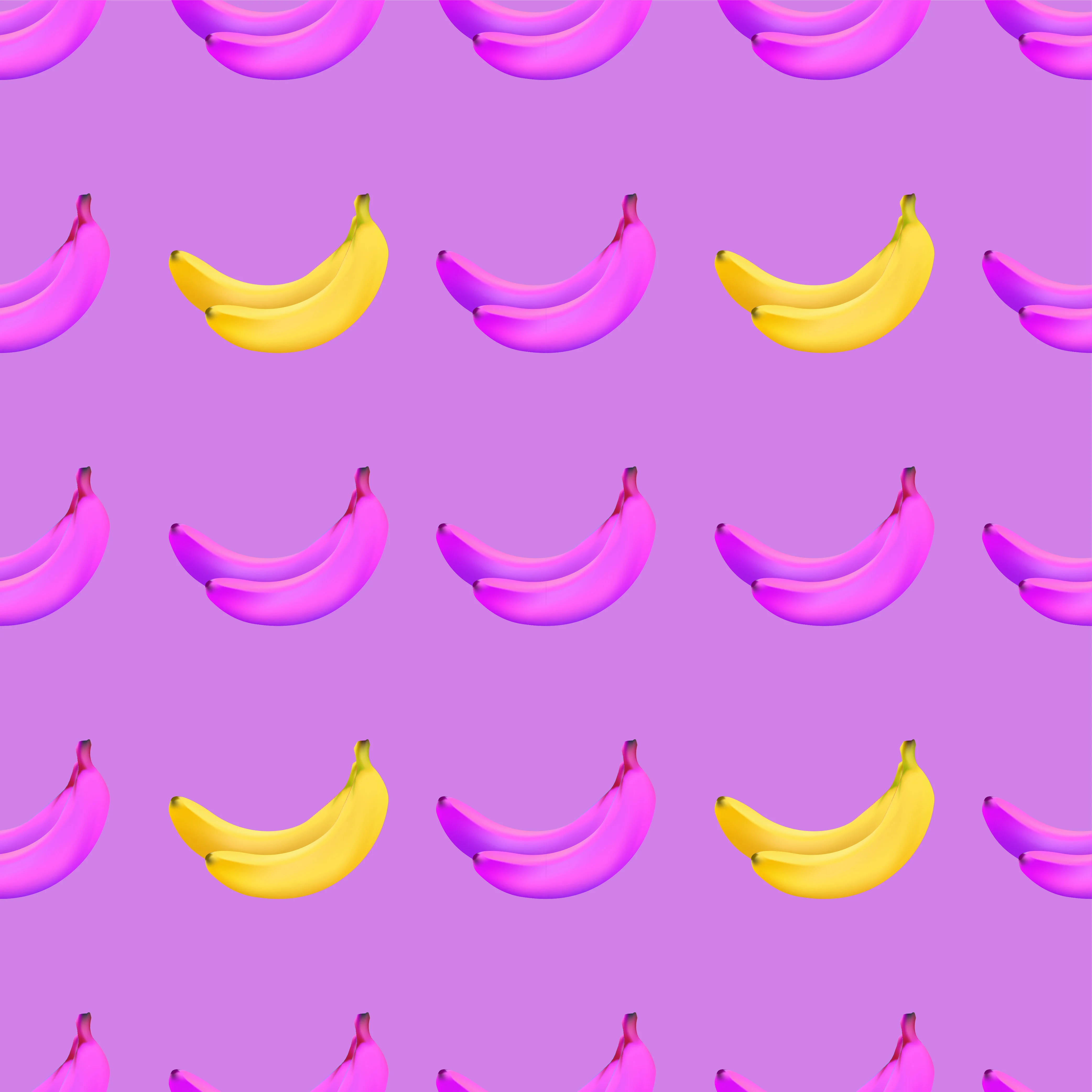 Banana za Rangi ya Zambarau na Njano Picha ya Ukuta