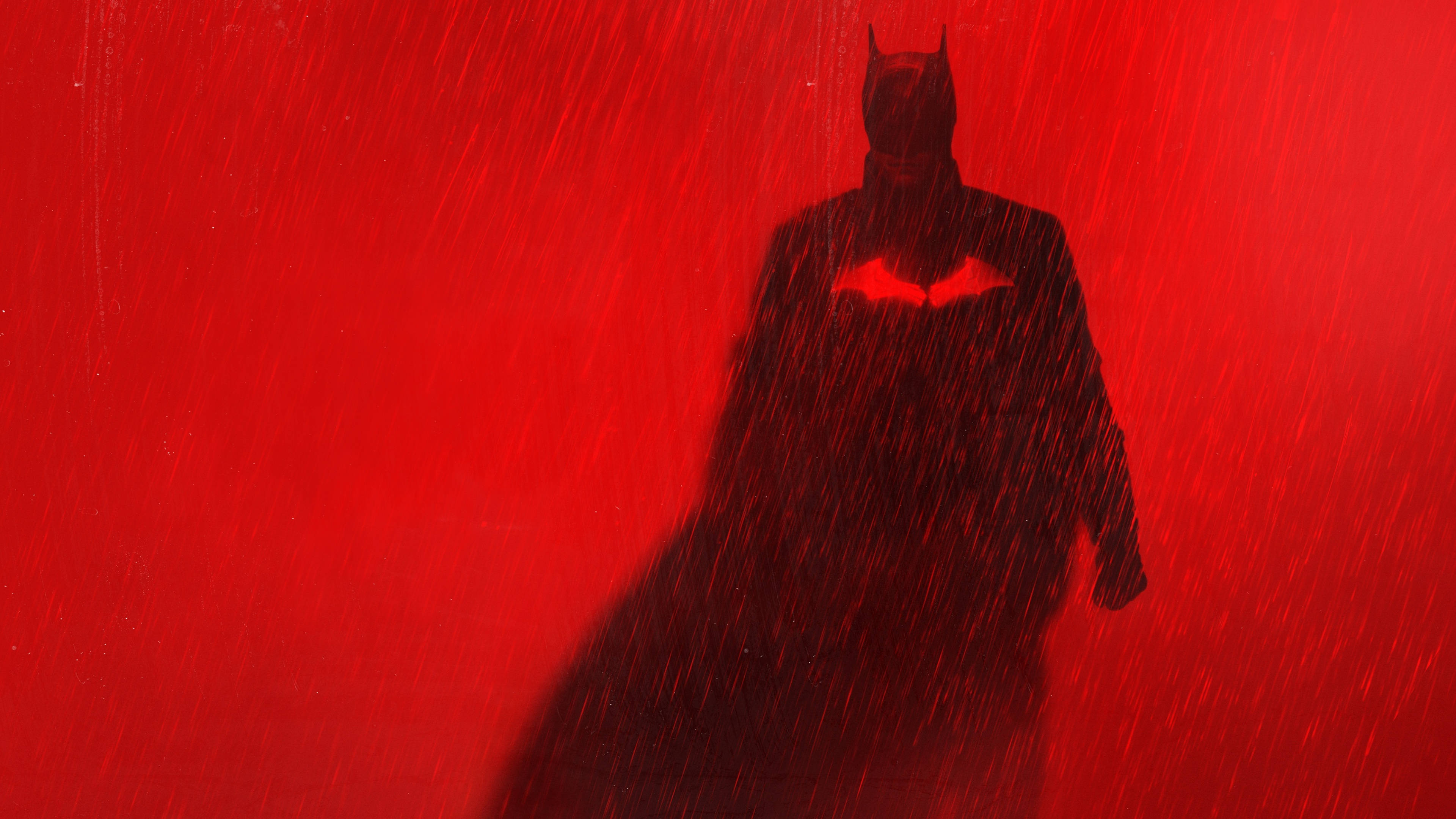 Bango la Batman la 4K Nyekundu Nyeusi Picha ya Ukuta