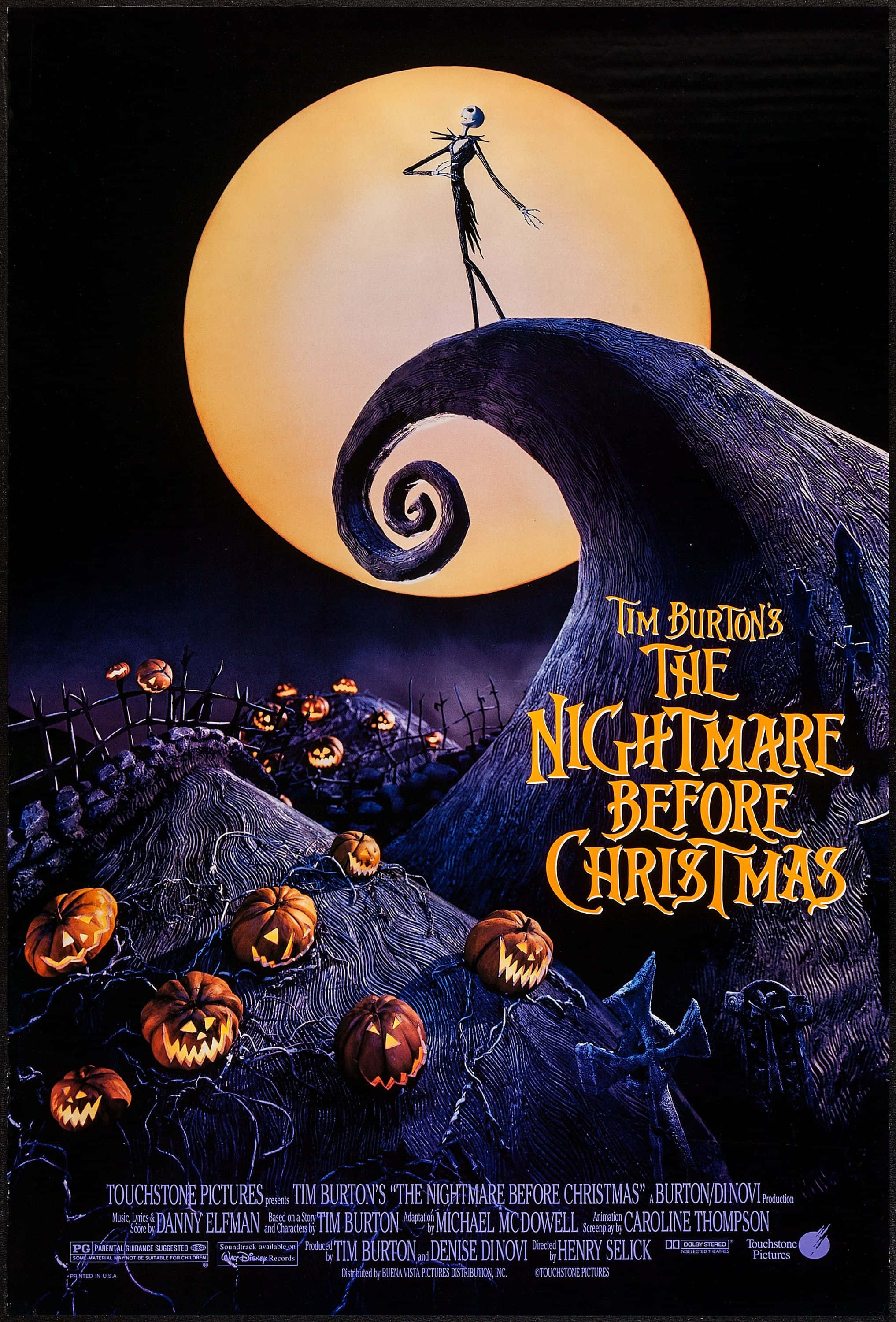 bango la filamu ya The Nightmare Before Christmas Picha ya Ukuta