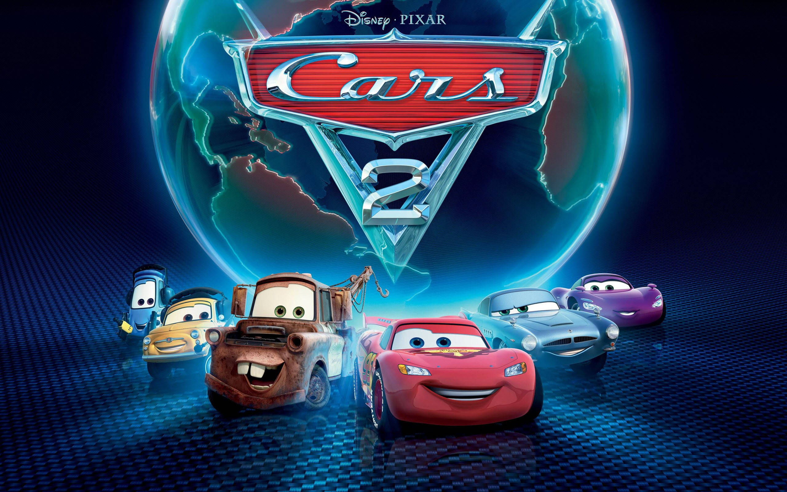 Bango la Giza la Cars 2 lenye Rangi ya Bluu Picha ya Ukuta