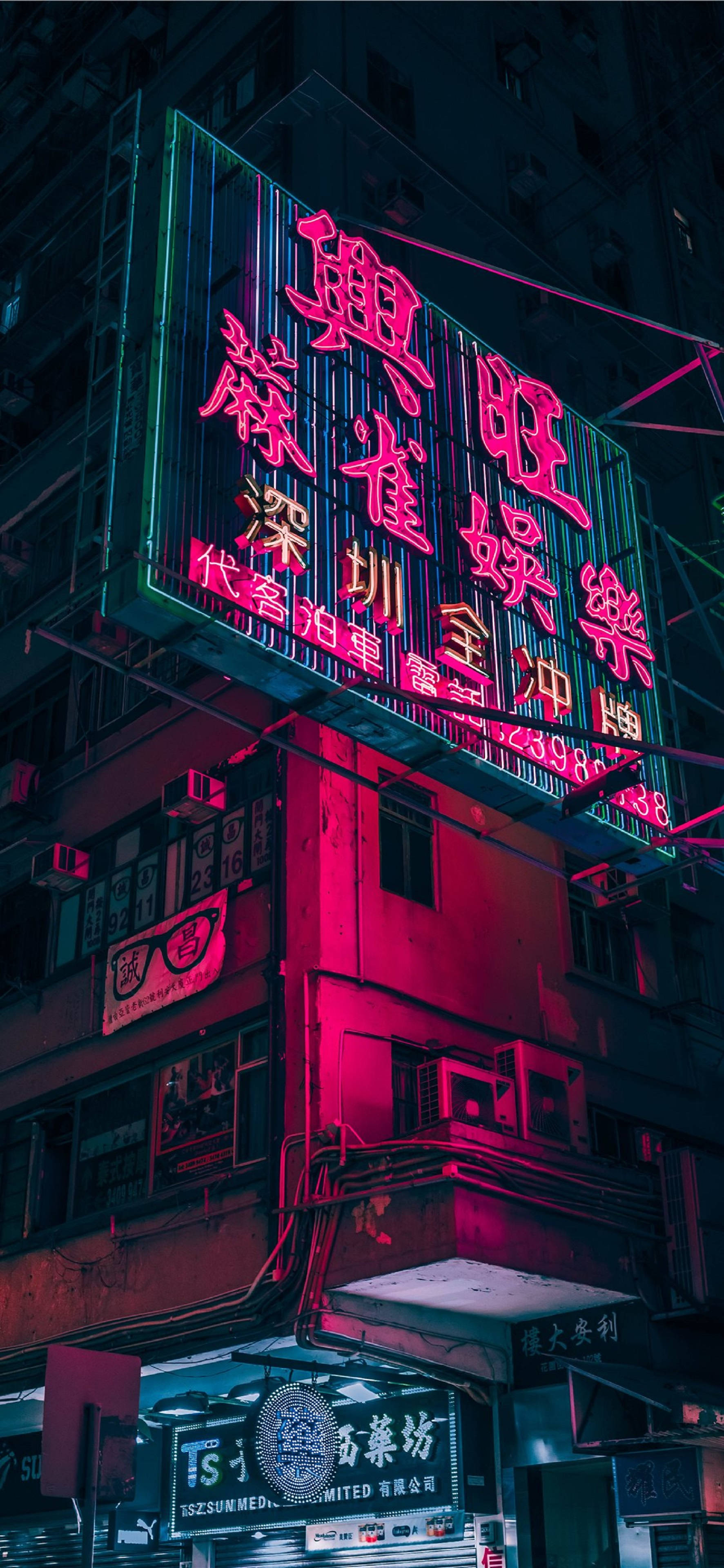 Bango la iPhone la Neon ya Zambarau 4K Picha ya Ukuta