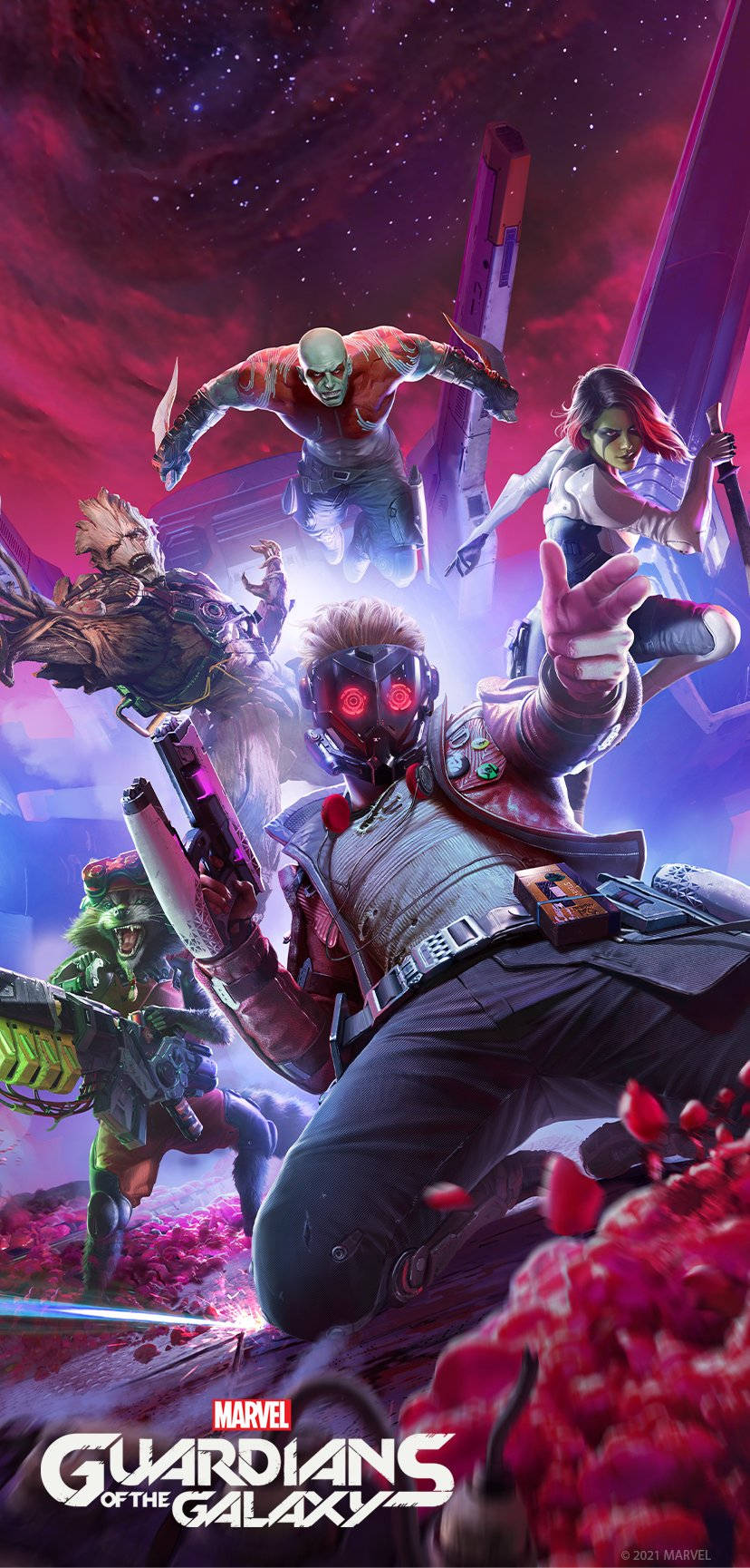 Bango la katuni la 4K Guardians Of The Galaxy Picha ya Ukuta