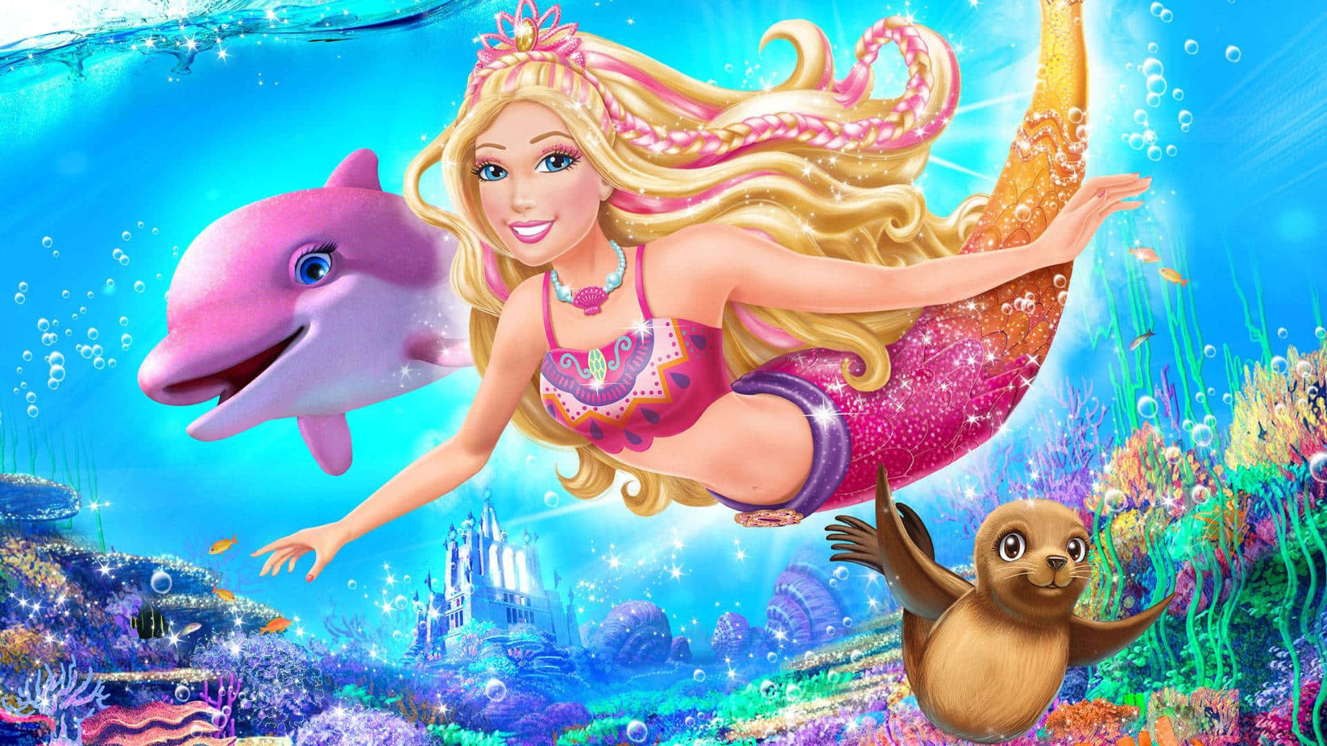 Bango la Kupendeza la Barbie katika Hadithi ya Mermaid 2 Picha ya Ukuta