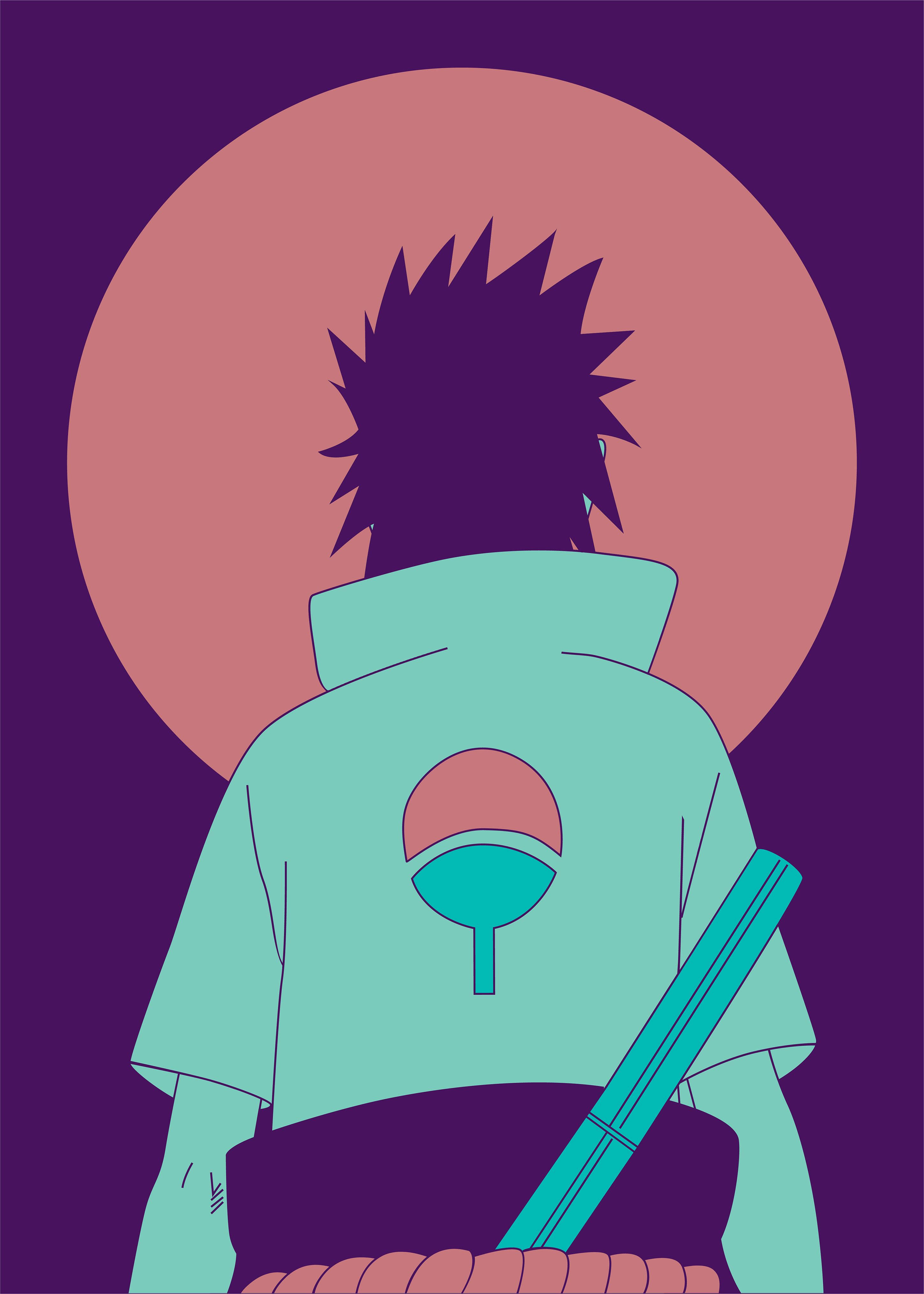 Bango la Naruto Sasuke Nyuma Picha ya Ukuta