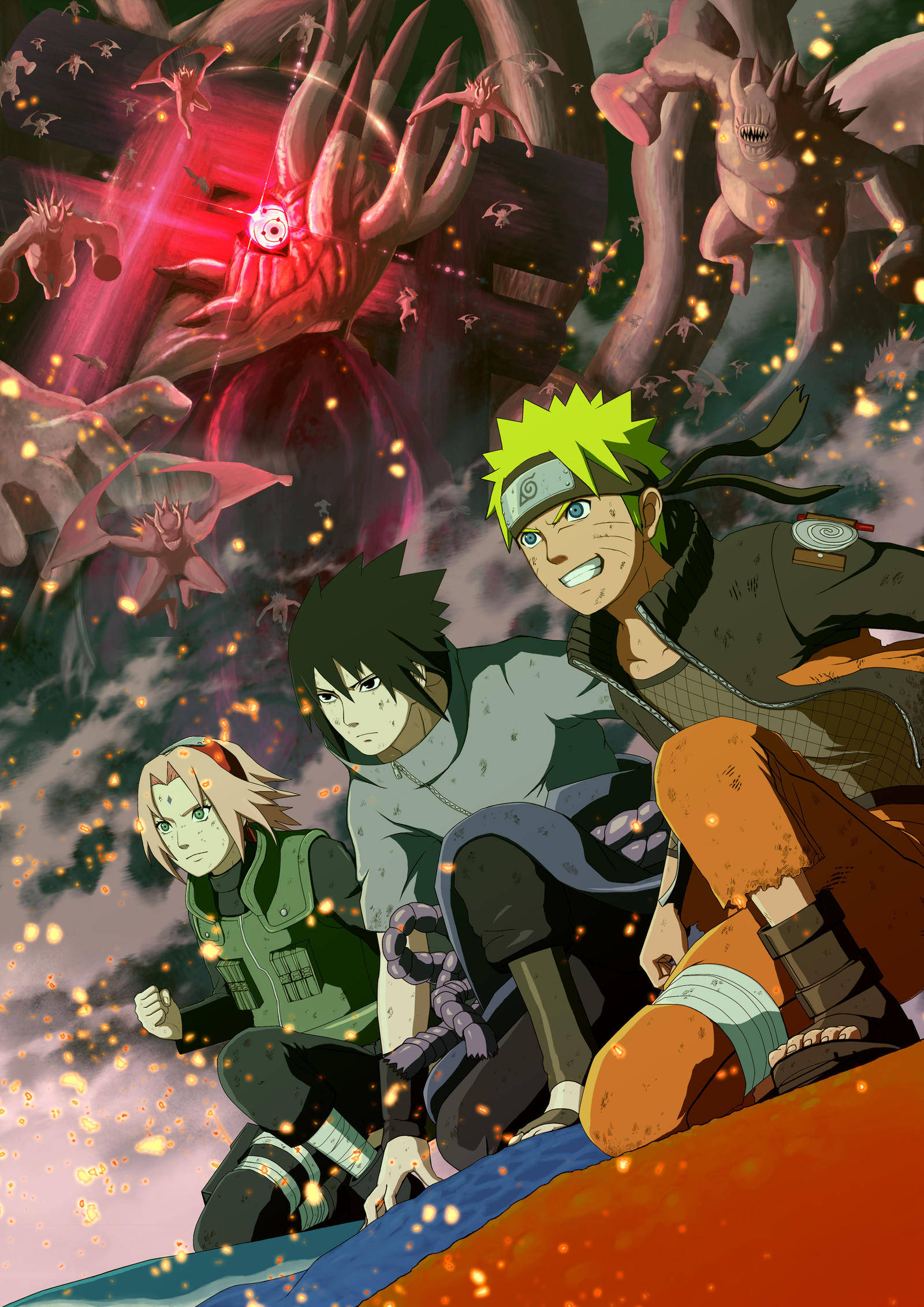 Bango la Naruto na Timu ya 7 Picha ya Ukuta