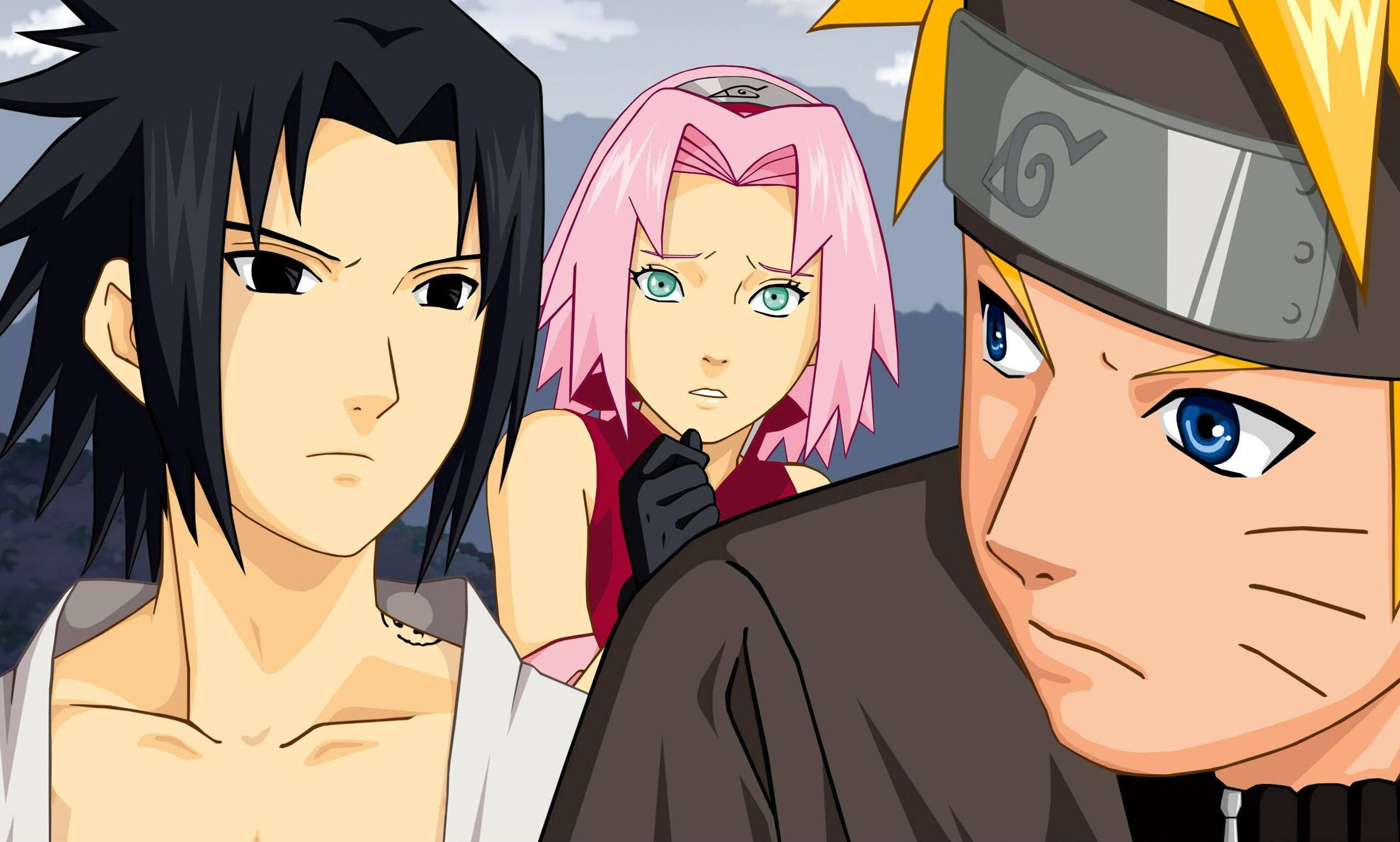 Bango la Naruto, Sasuke na Sakura Timu ya 7 Picha ya Ukuta