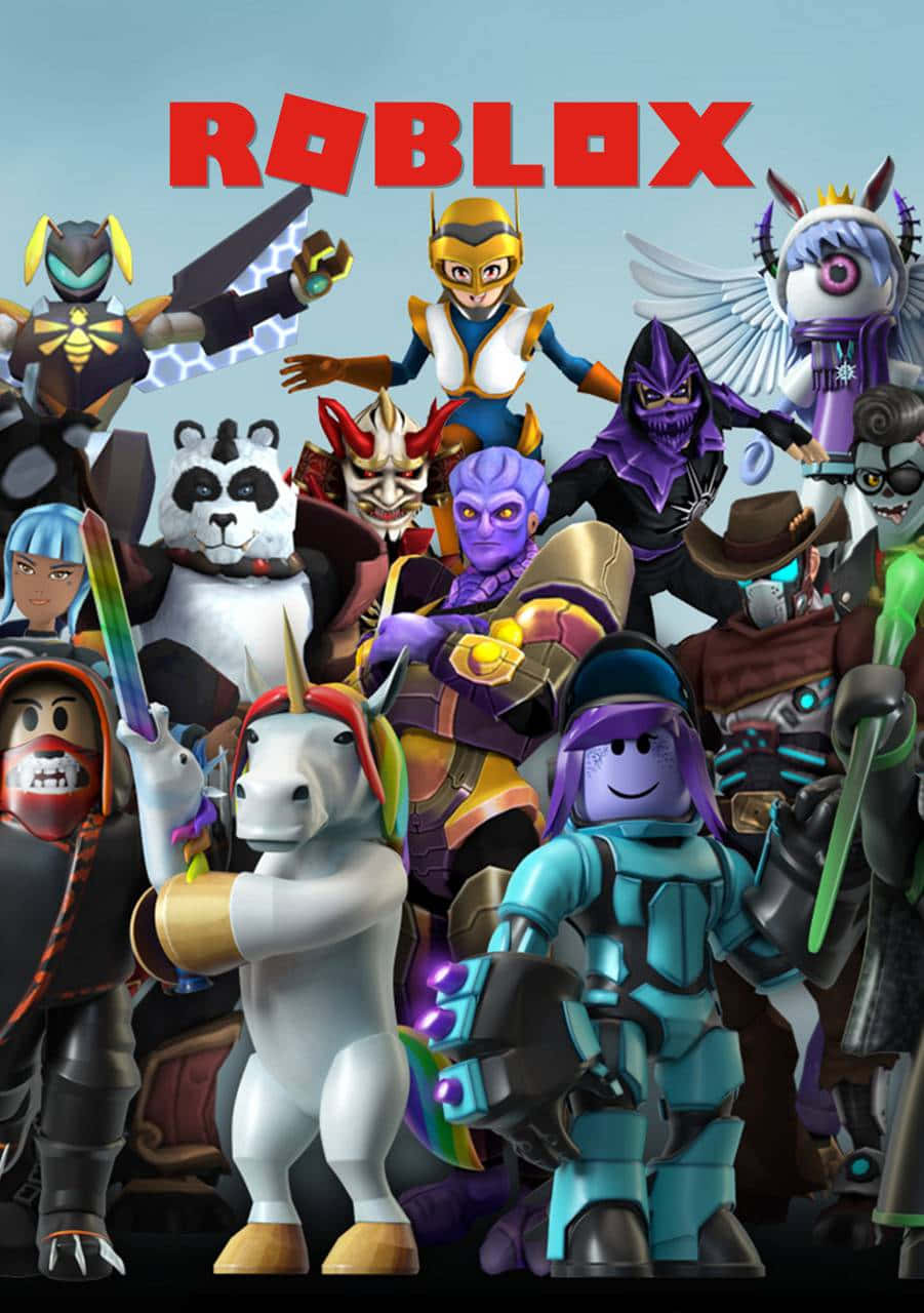 Bango la Roblox la Wahusika Wazuri kwa iPhone Picha ya Ukuta