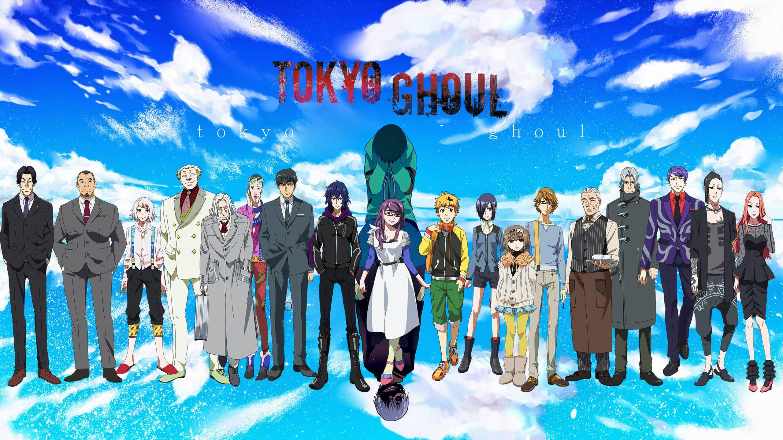 Bango la Wahusika wa Tokyo Ghoul Anga la Bluu Picha ya Ukuta