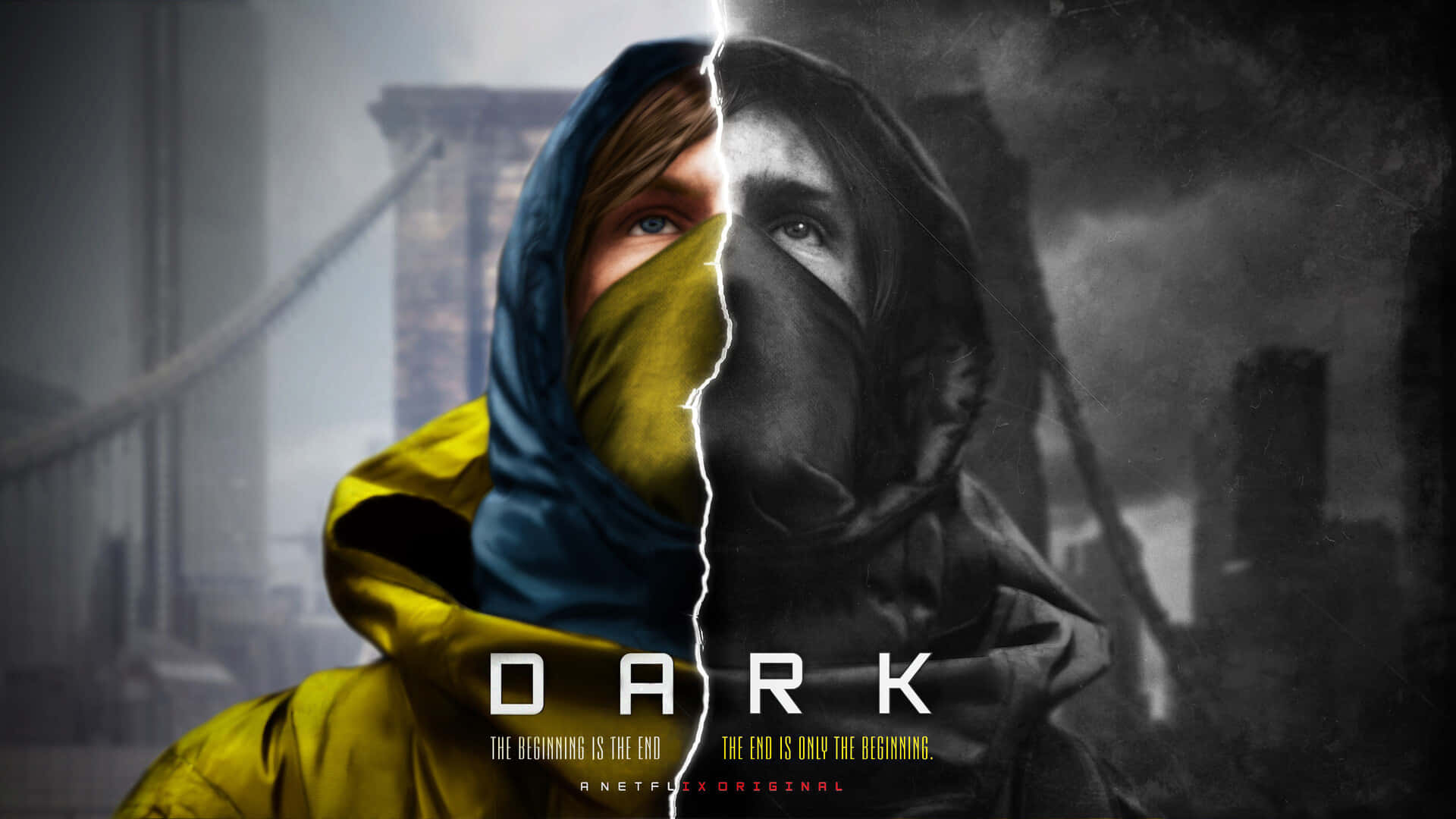 Bango Lililogawanyika la Mfululizo Asilia wa Netflix wa Dark Picha ya Ukuta