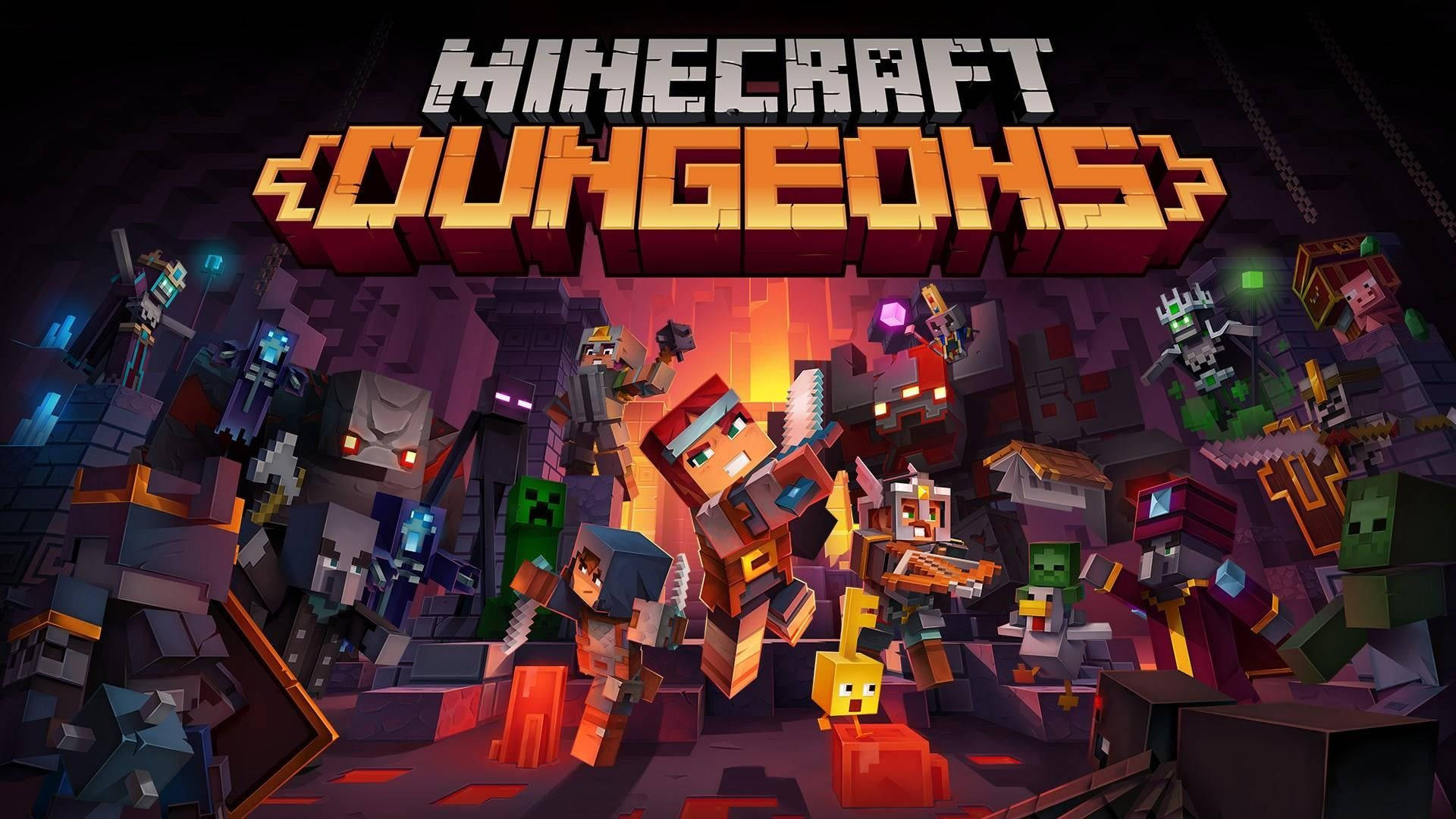 Bango Rasmi la Minecraft Dungeons Picha ya Ukuta