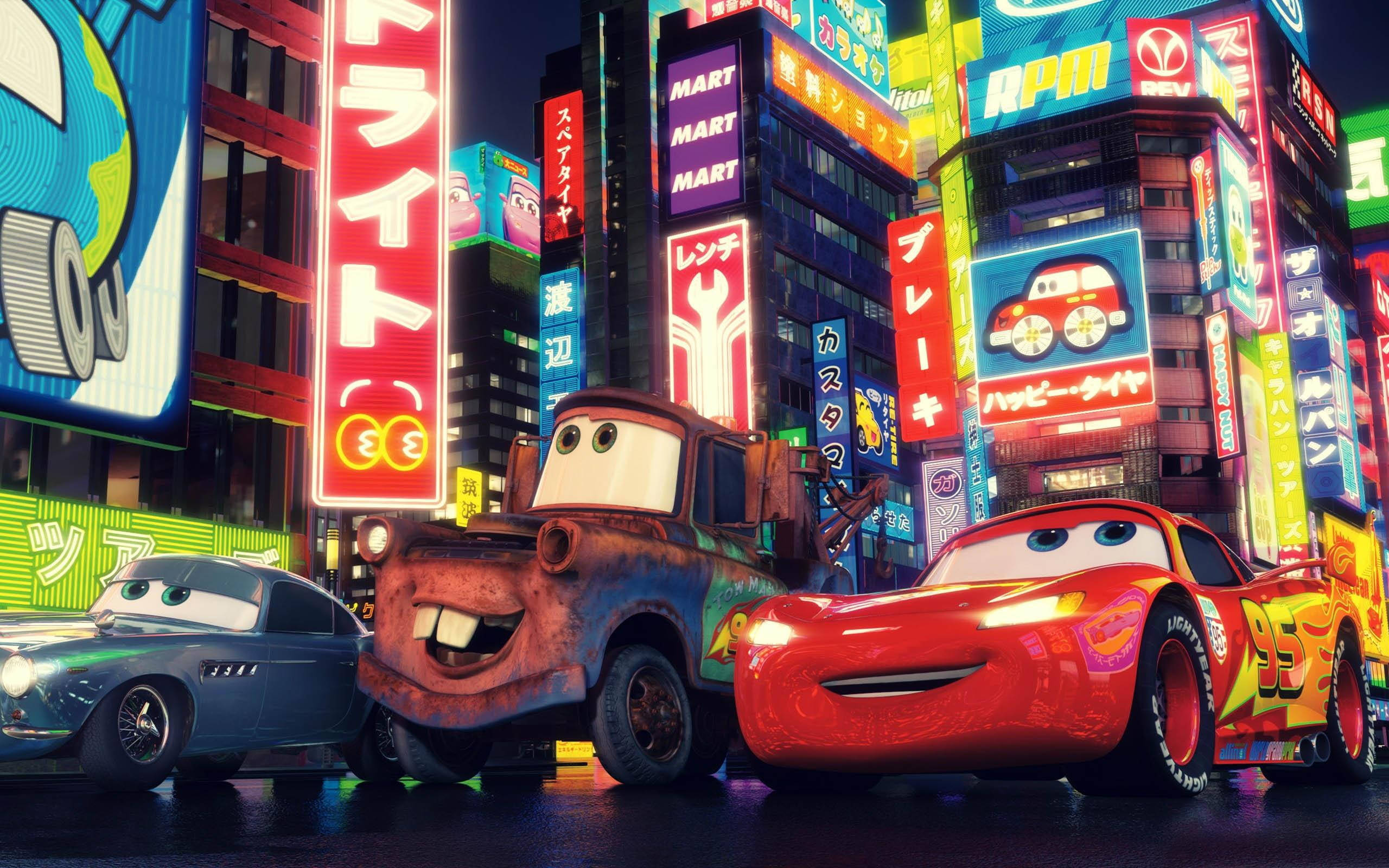 Barabara za Tokyo za Cars 2 Picha ya Ukuta