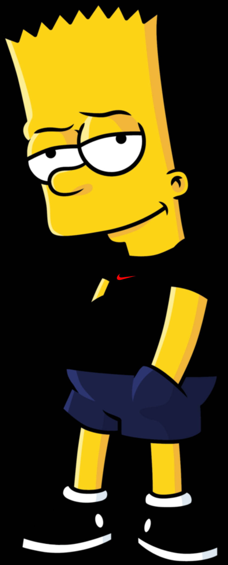 Bart Simpson Mwonekano wa Kijana na Kanzu Nyeusi Picha ya Ukuta