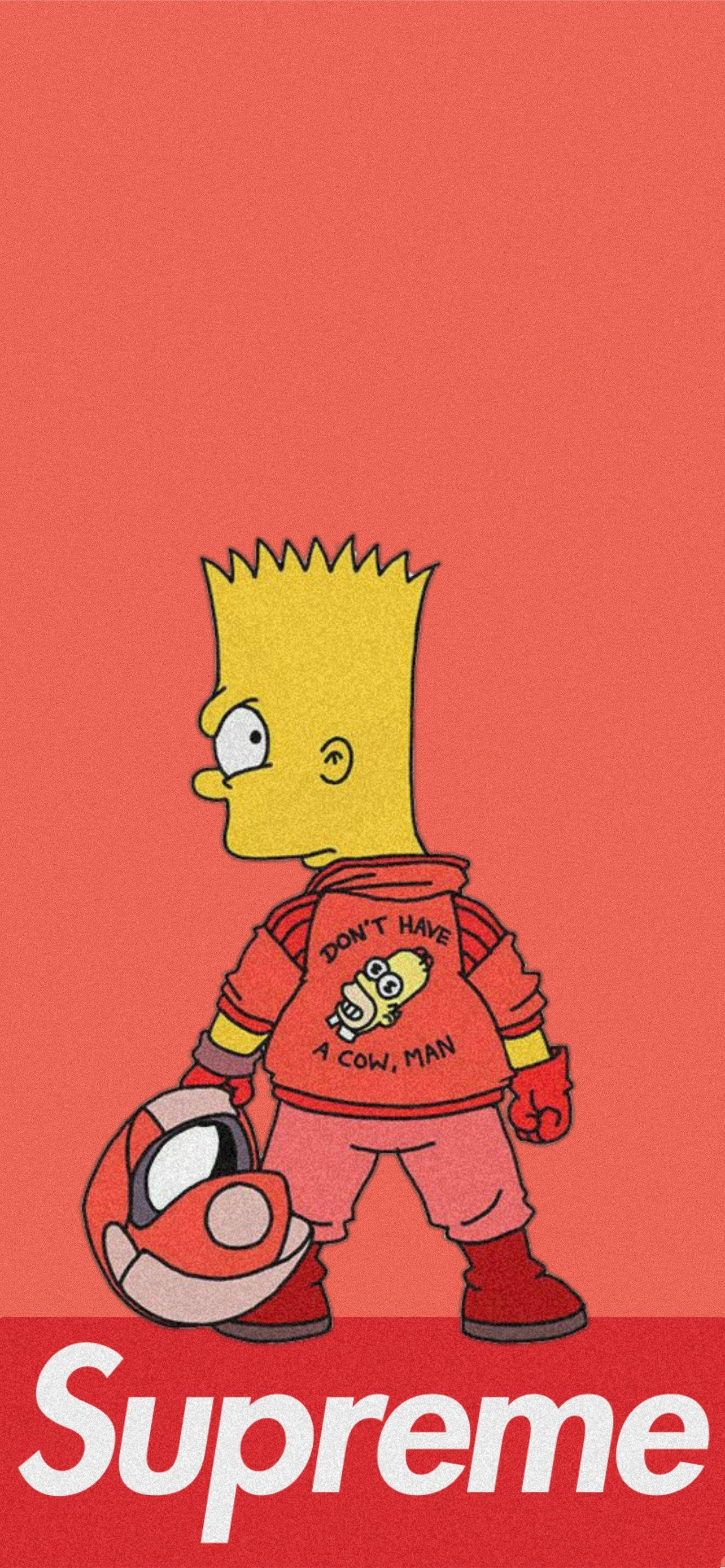 Bart Simpson Orange Supreme Picha ya Ukuta