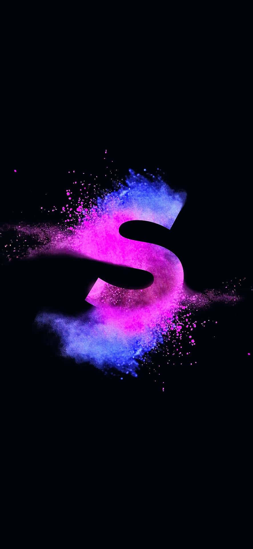 barua ya pink na bluu kwenye background nyeusi Picha ya Ukuta