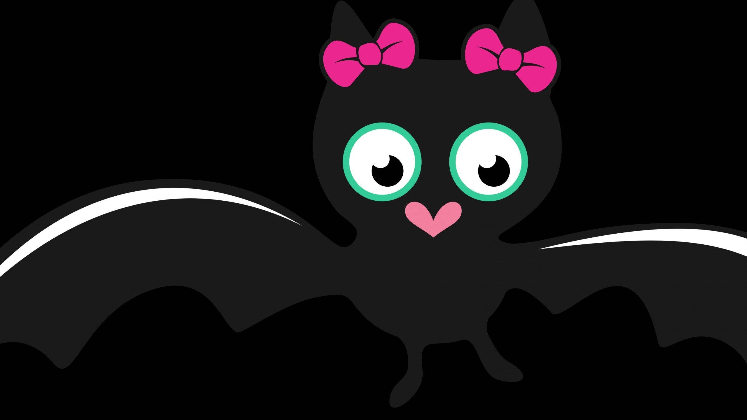 Bat Mchoro Mzuri wa Halloween Picha ya Ukuta