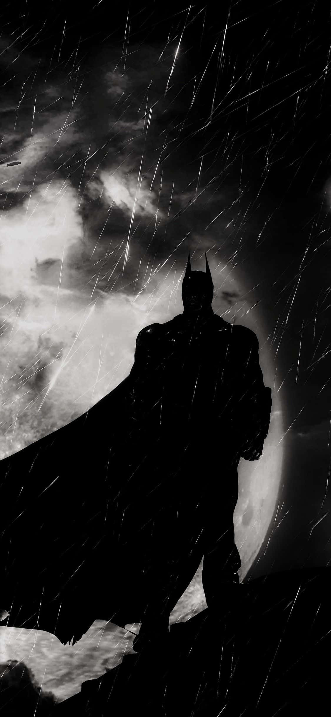 Batman Aesthetic Katika Nyeusi Na Weupe Picha ya Ukuta