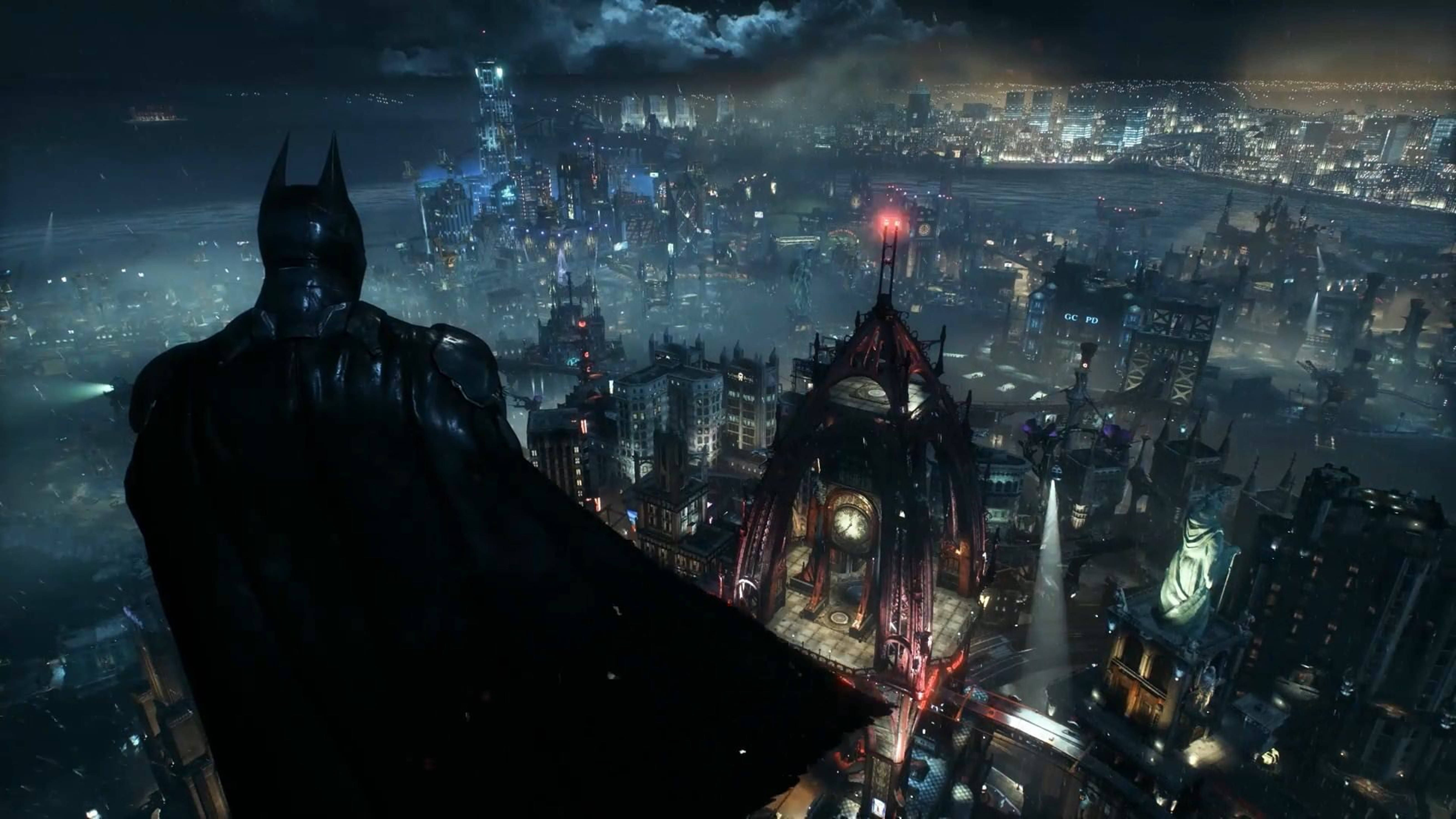 Batman Akiangalia Arkham City 4K Picha ya Ukuta