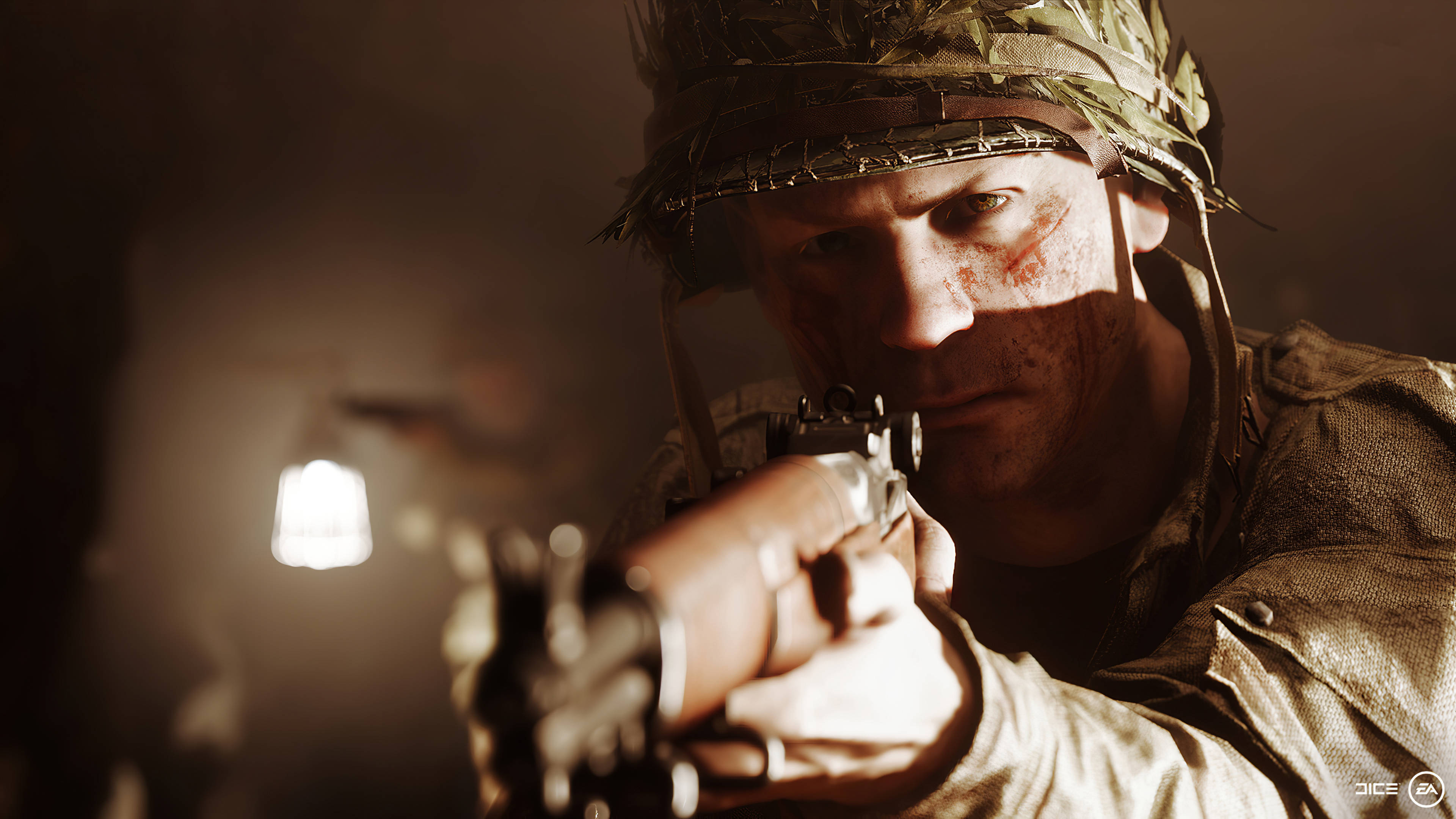 Battlefield 5 4K Karibu na Bunduki Inayoelekezwa Picha ya Ukuta