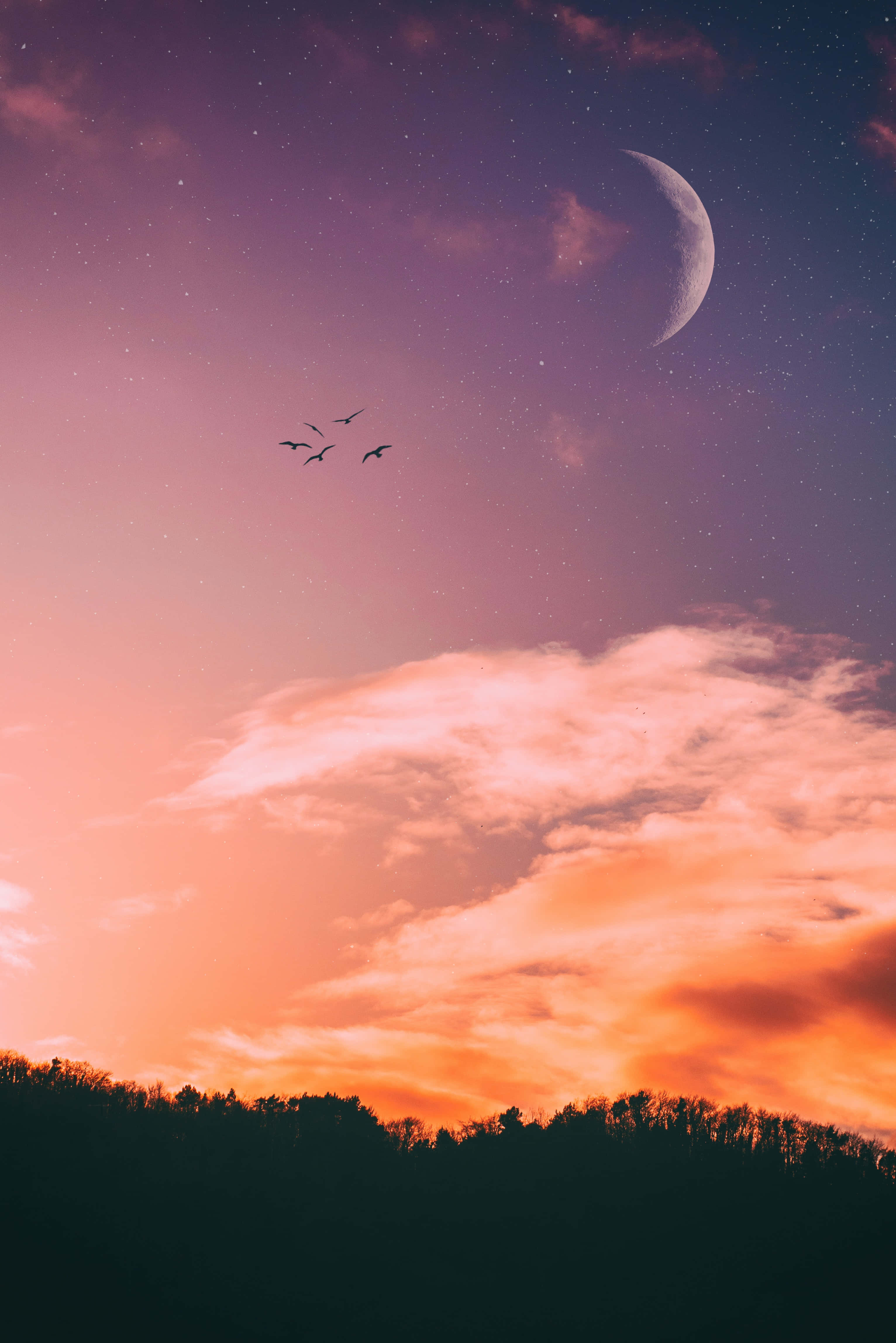 Beautiful Sunset Sky Picture Picha ya Ukuta