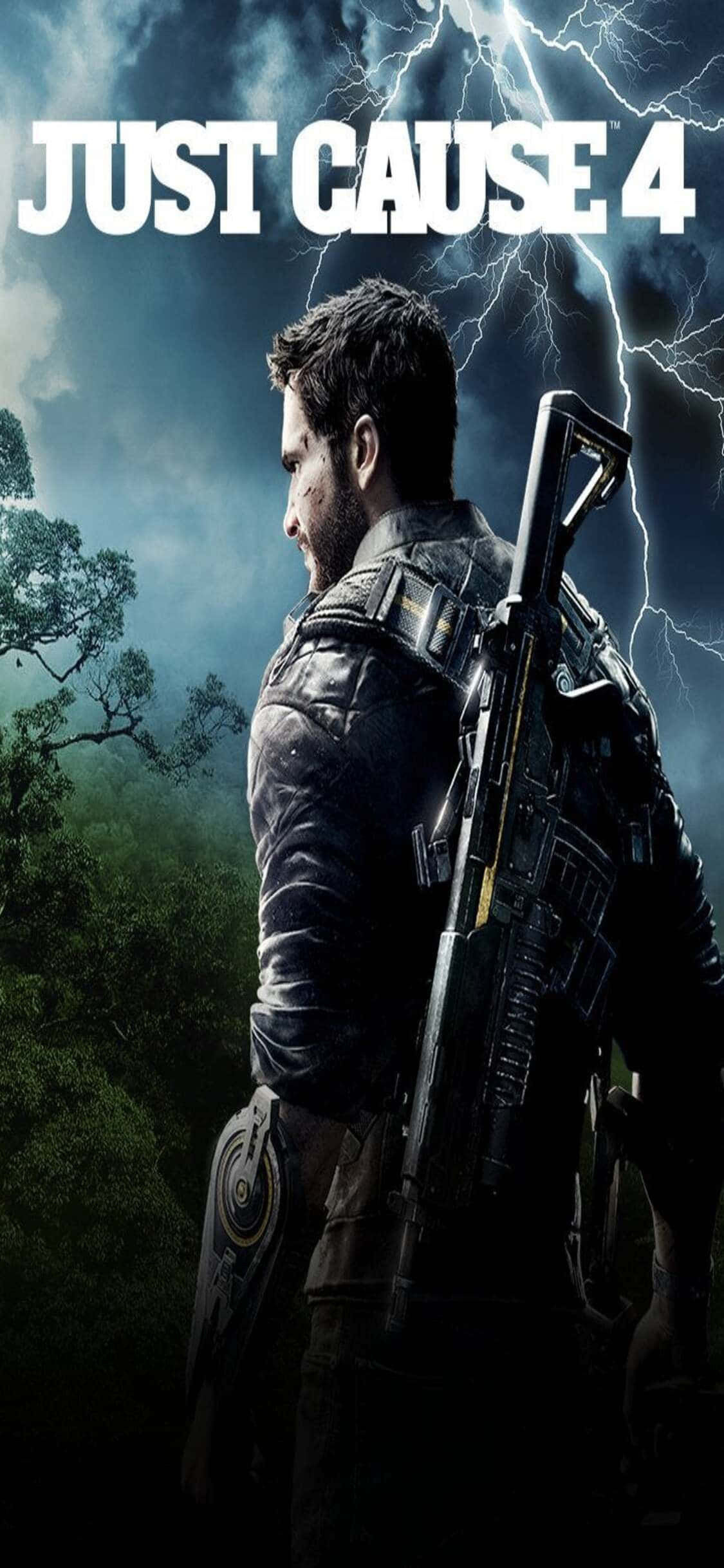 Become the ultimate agent of chaos on your iPhone X with Just Cause 4 Picha ya Ukuta