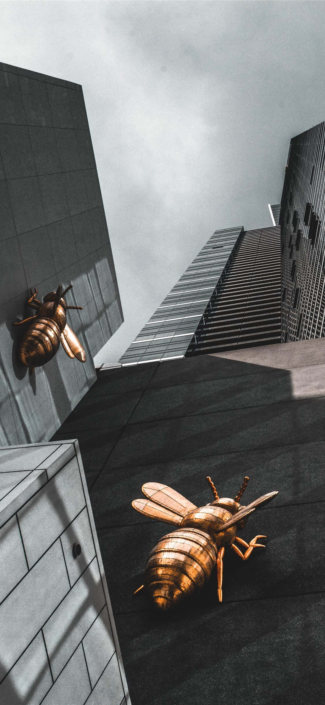 Bees On Buildings iPhone Picha ya Ukuta