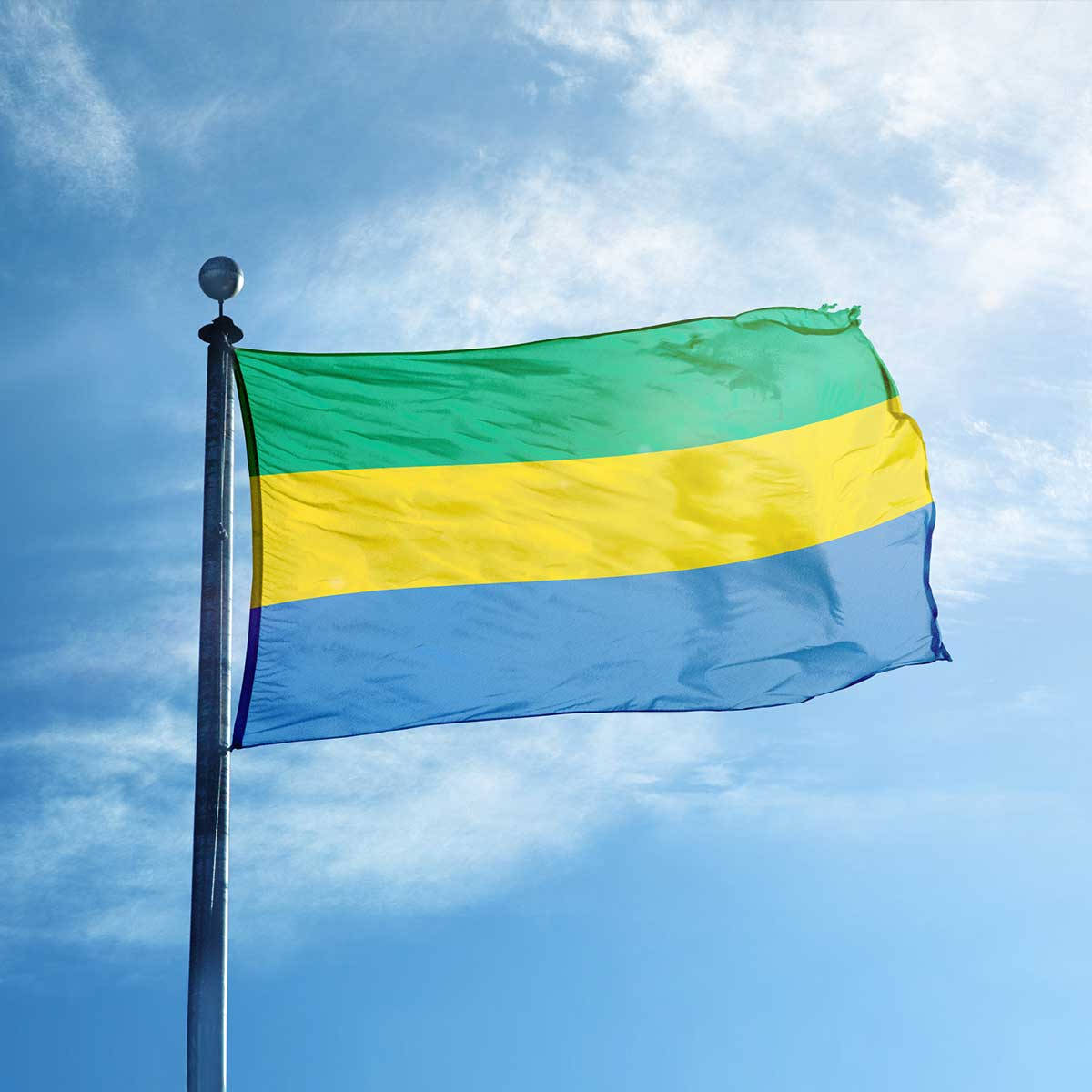 Bendera ya Gabon Imepanda Kamili Picha ya Ukuta