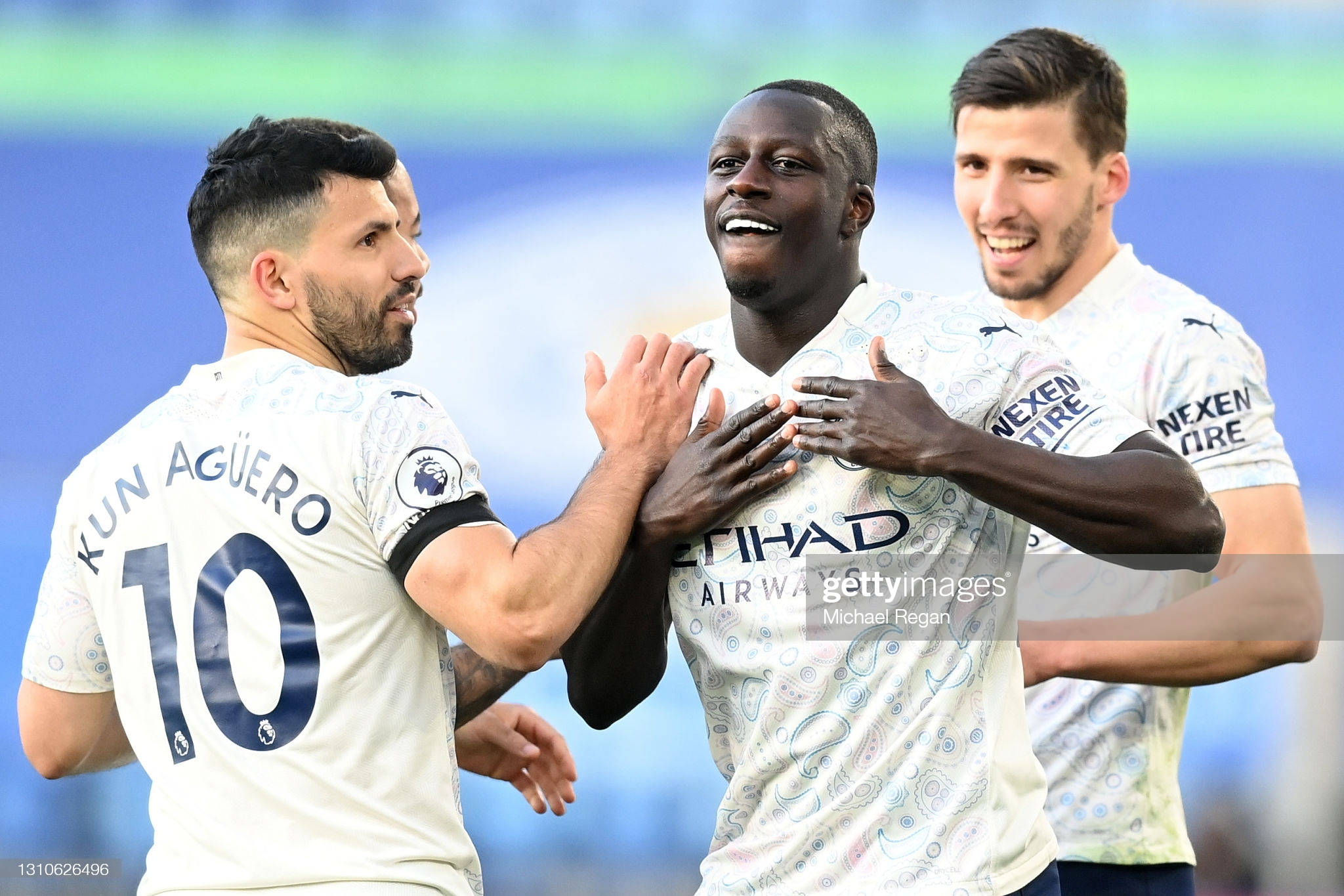 Benjamin Mendy Jersey White Etihad Picha ya Ukuta