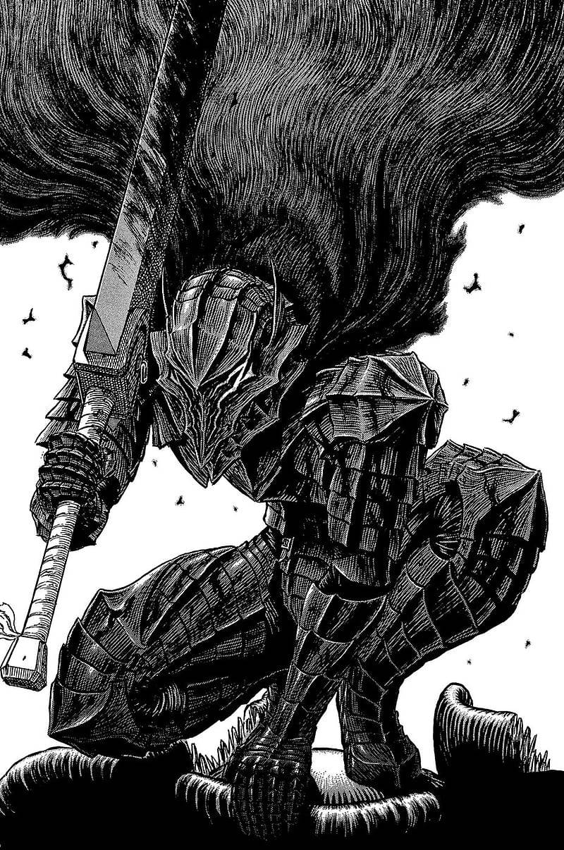 Berserk Guts Akiwa na Silaha Kamili Picha ya Ukuta