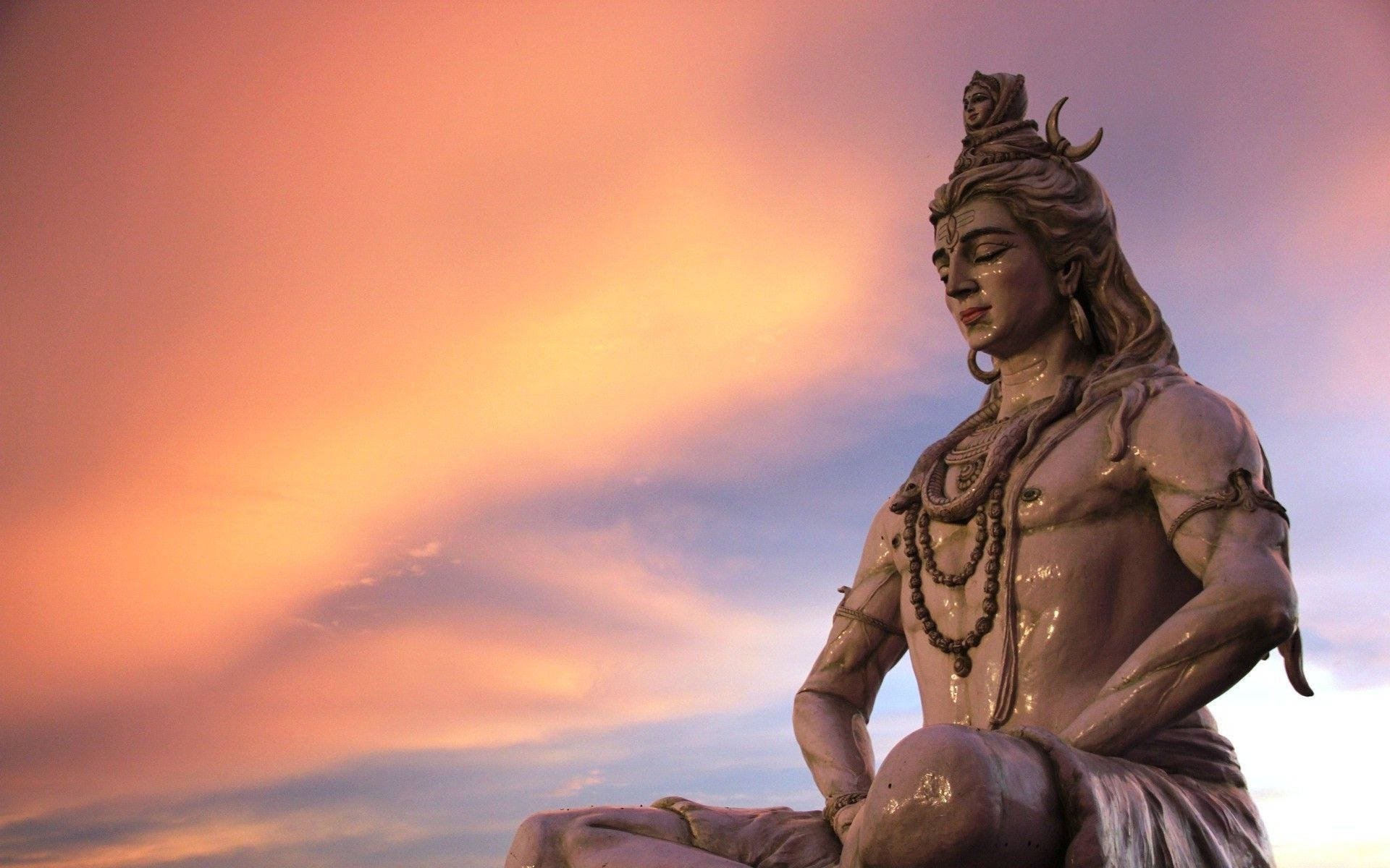 Bholenath HD Shiva Akitembea Jua la Machweo Picha ya Ukuta